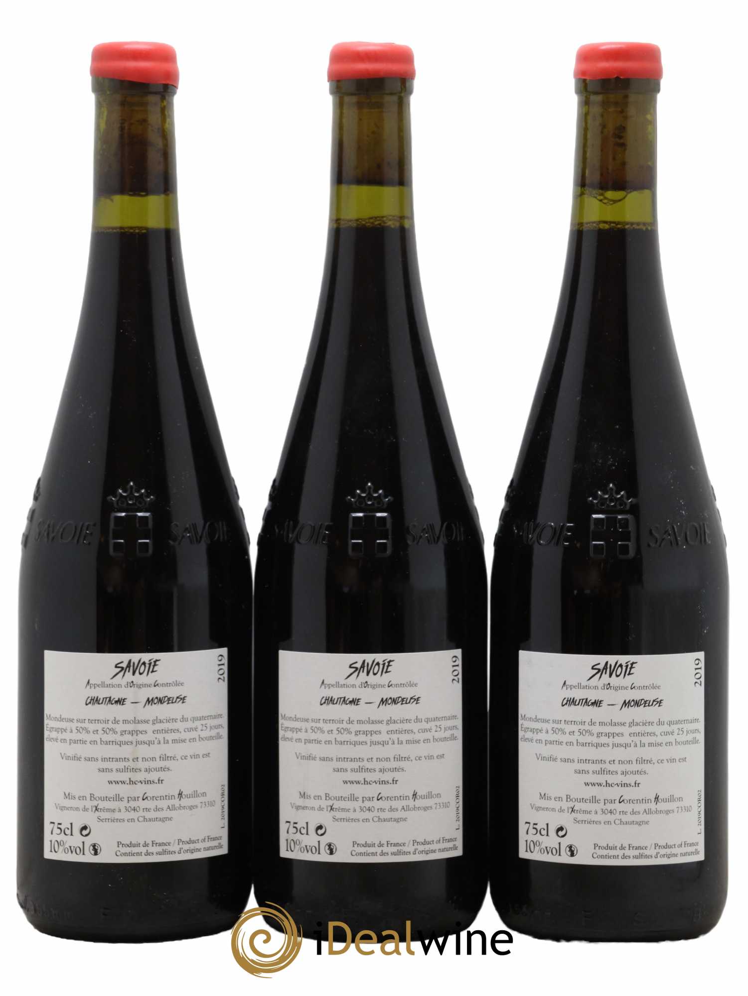 Vin de Savoie Chautagne Vin Vivant Veronnet Mondeuse Corentin Houillon 2019 - Lot de 3 bouteilles - 1