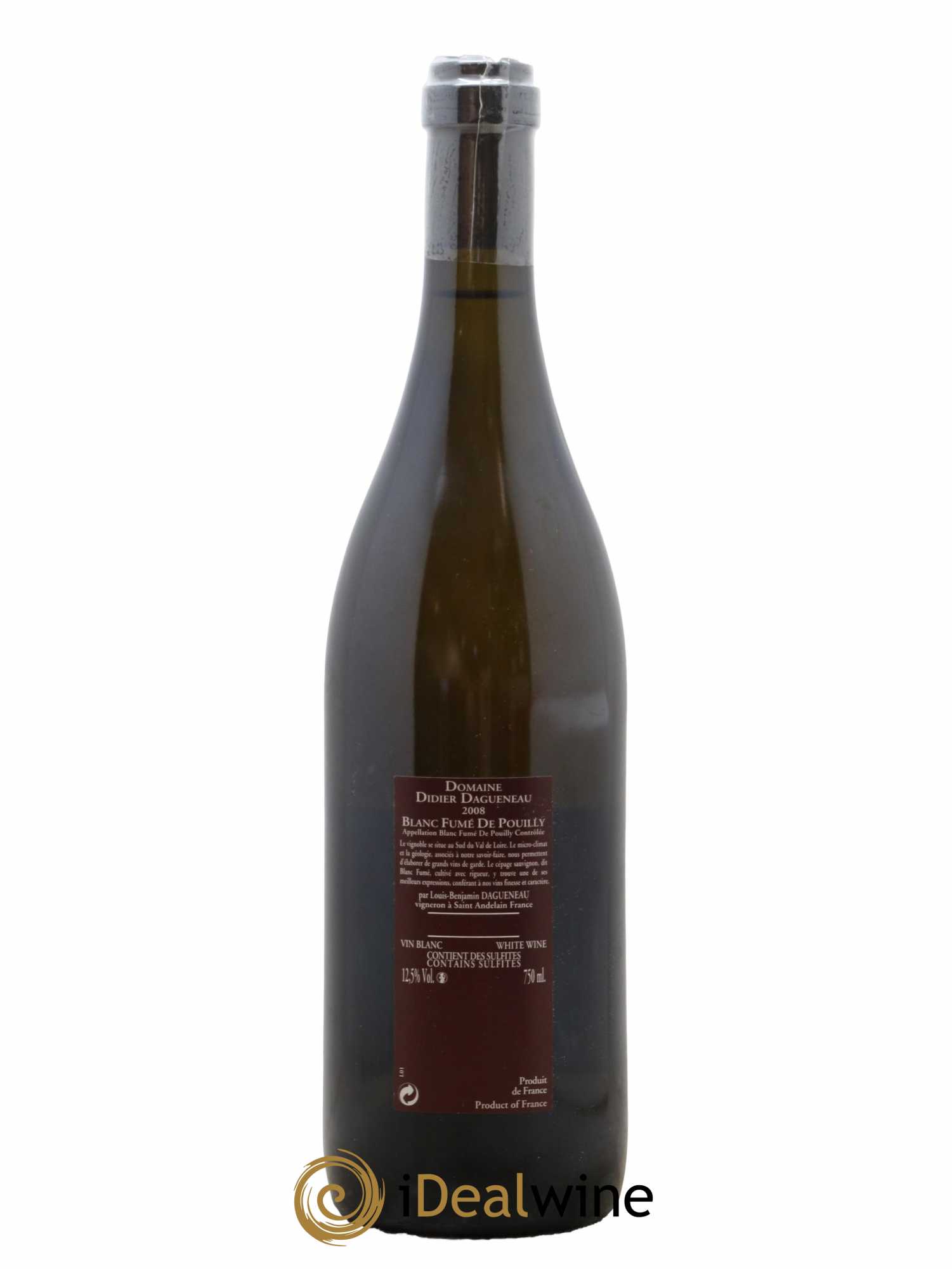Vin de France (anciennement Pouilly-Fumé) Pur Sang Dagueneau (Domaine Didier - Louis-Benjamin) 2008 - Lot de 1 bouteille - 1