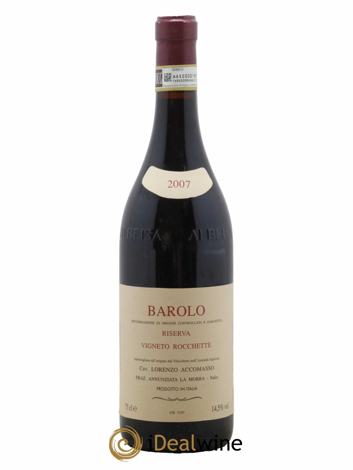Barolo DOCG Riserva Vigneto Rocchette Lorenzo Accomasso 2007 - Lot de 1 bouteille - 0