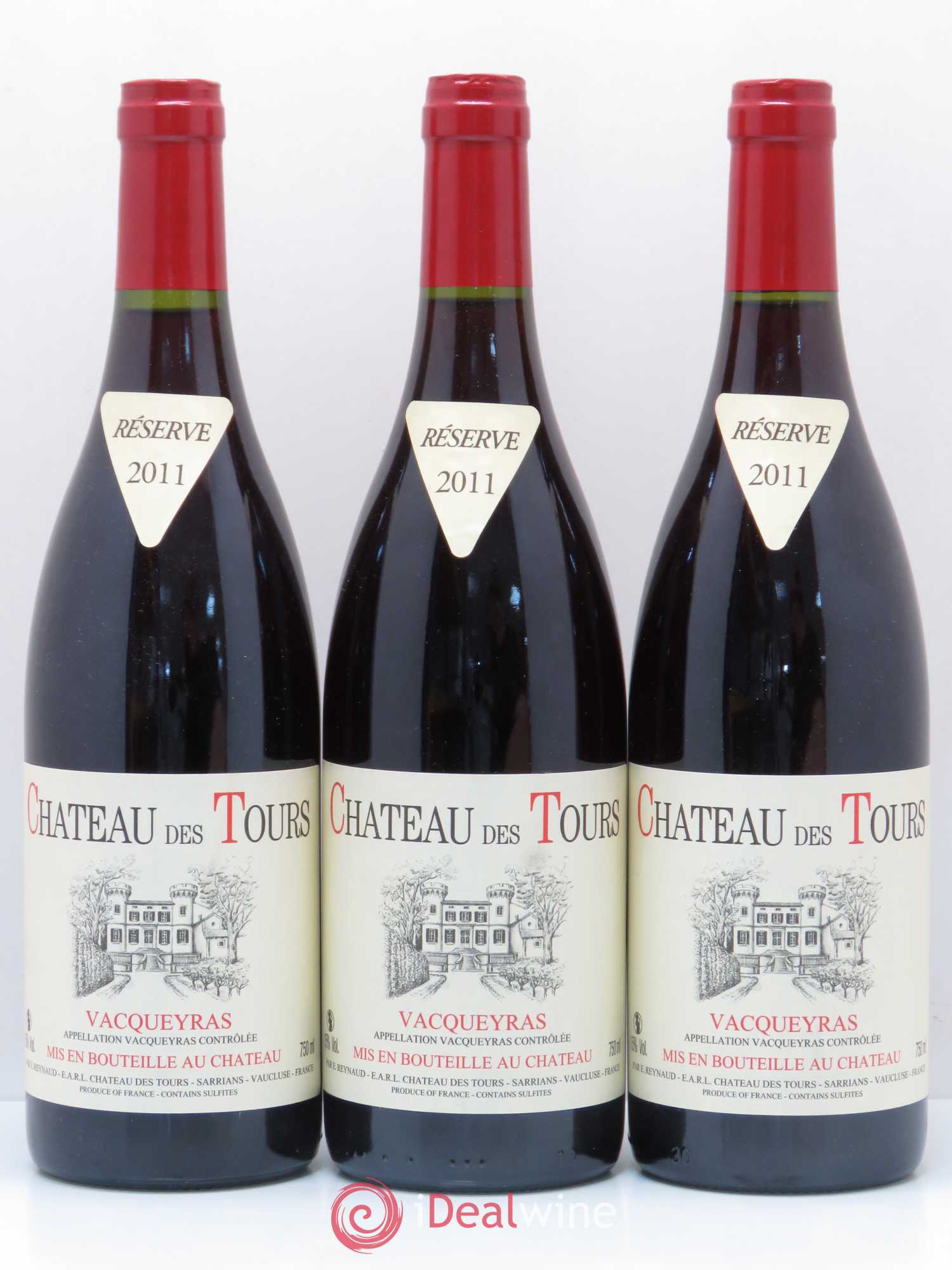 Vacqueyras Château des Tours Emmanuel Reynaud 2011 - Lot de 3 bouteilles - 0