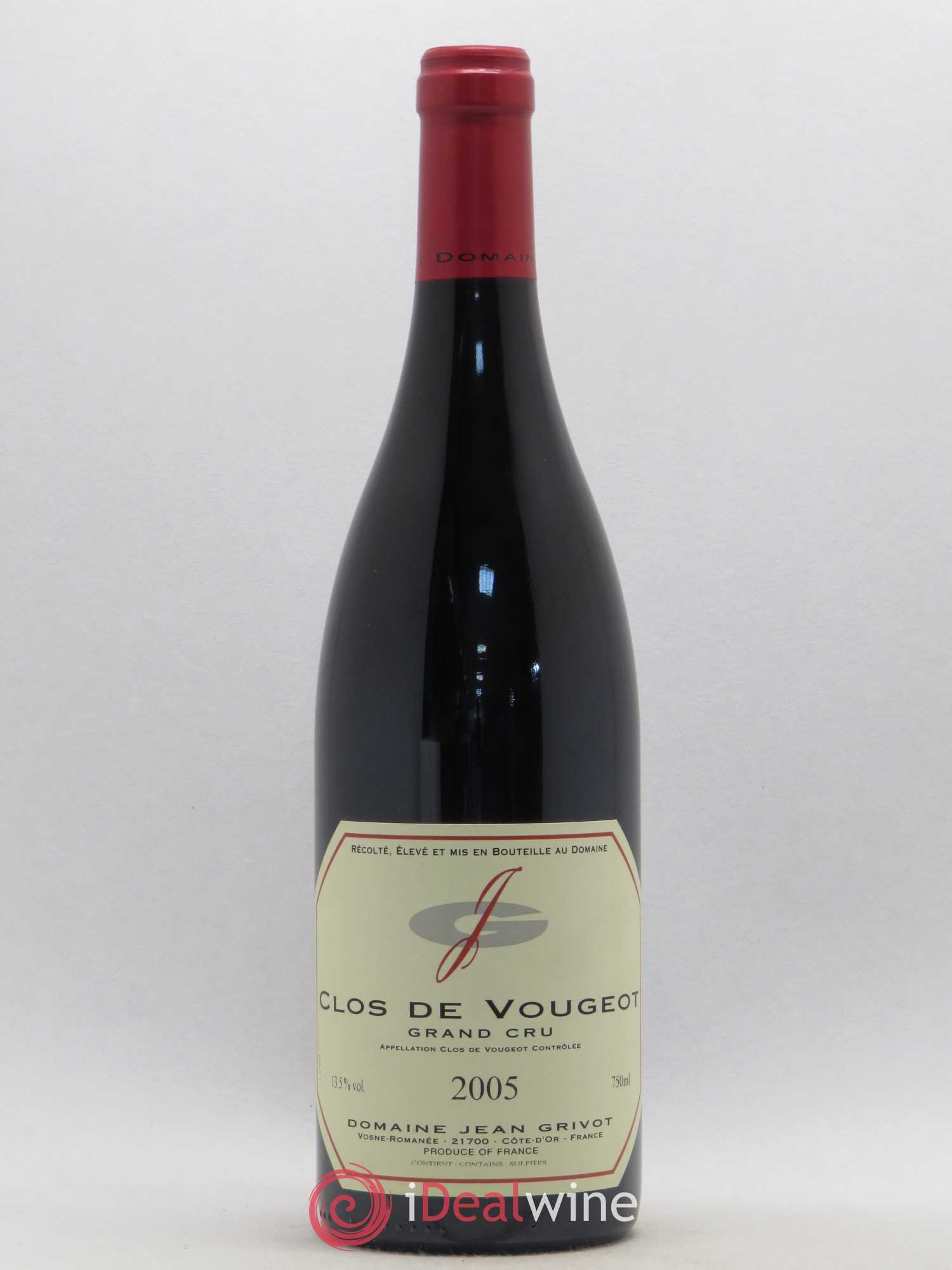 Clos de Vougeot Grand Cru Jean Grivot 2005 - Lot de 1 bouteille - 0