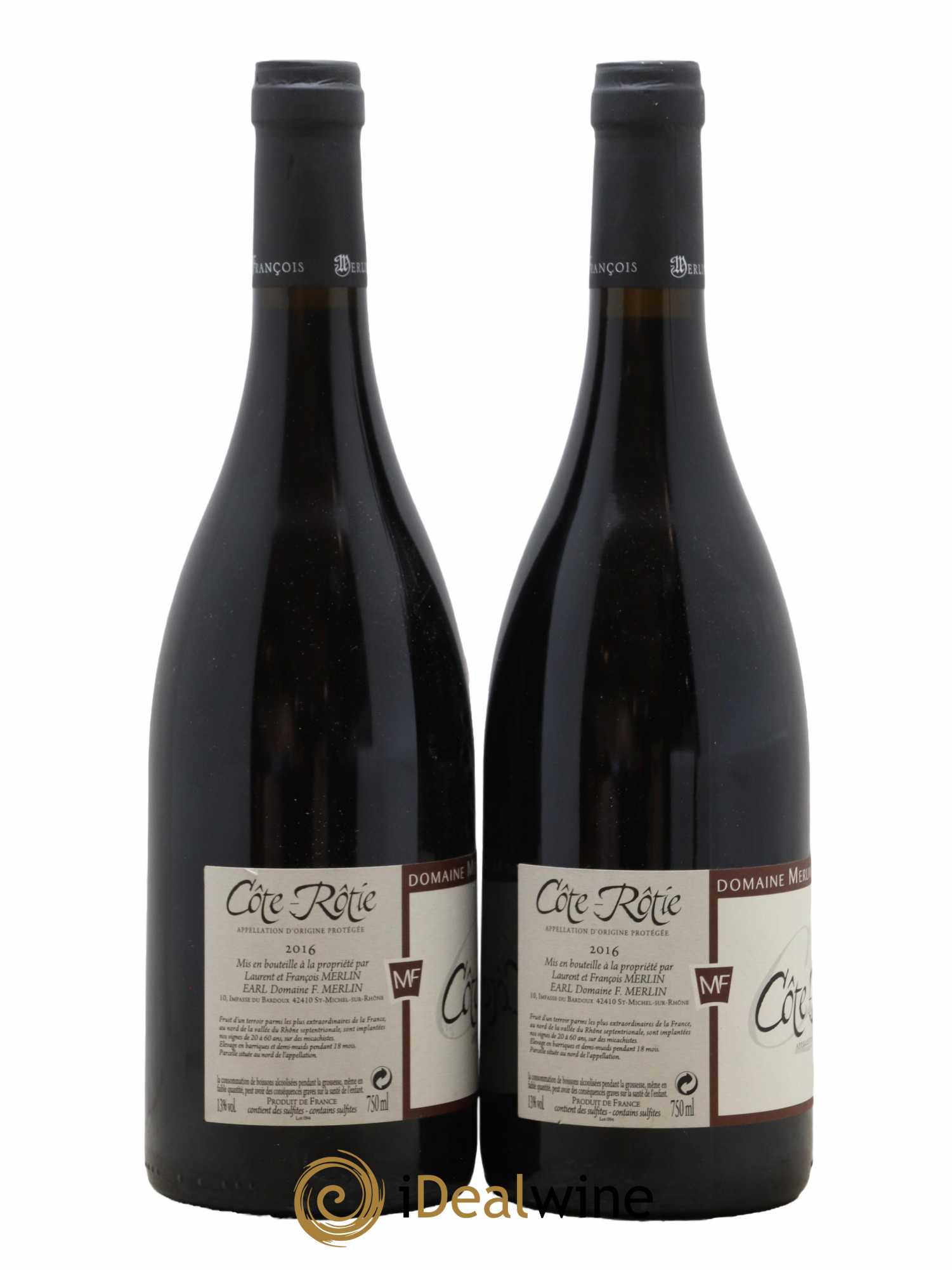 Côte-Rôtie Laurent et François Merlin 2016 - Lot of 2 bottles - 1