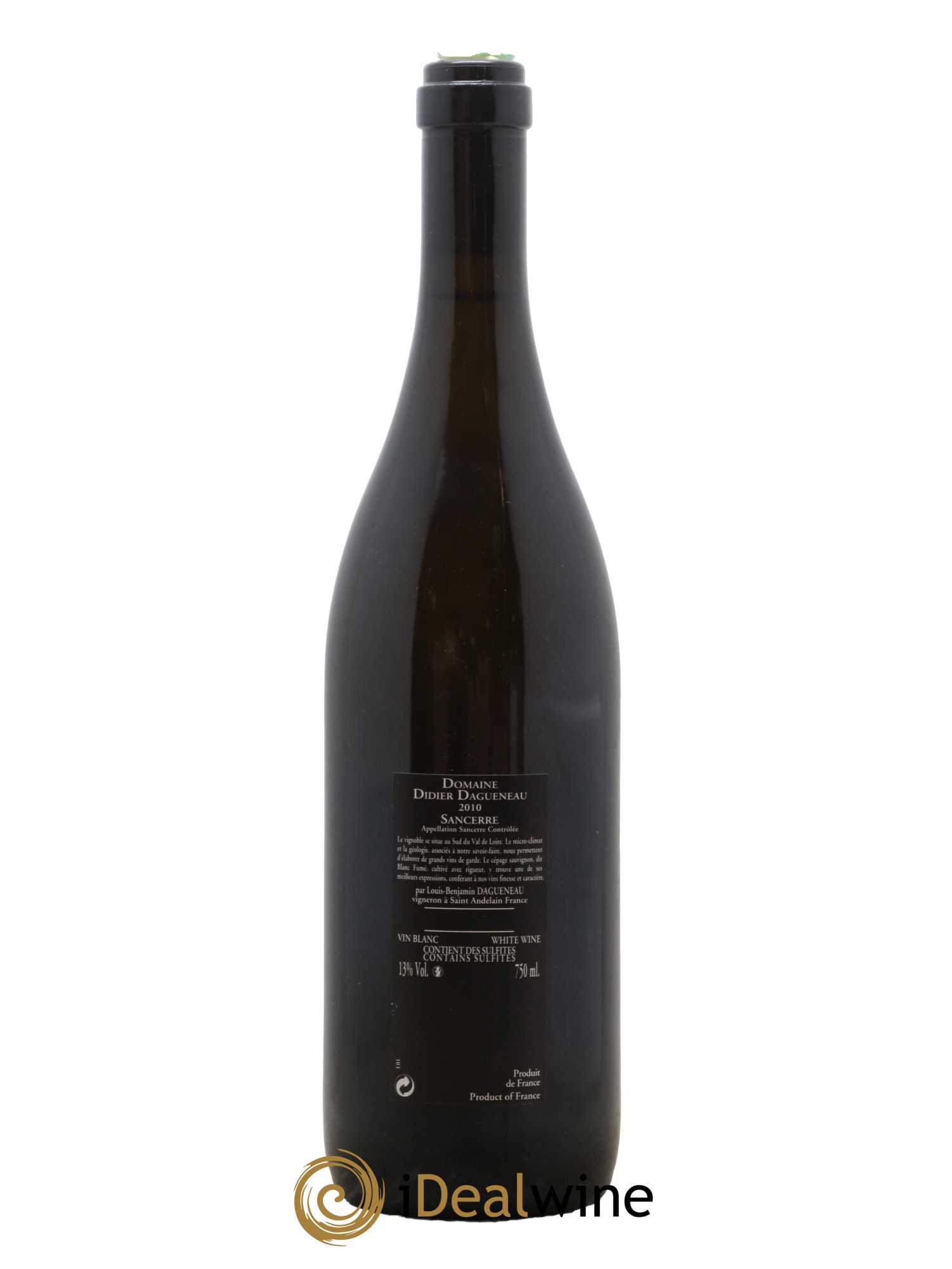 Sancerre Le Mont Damné Chavignol Dagueneau (Domaine Didier - Louis-Benjamin) 2010 - Lot de 1 bouteille - 1