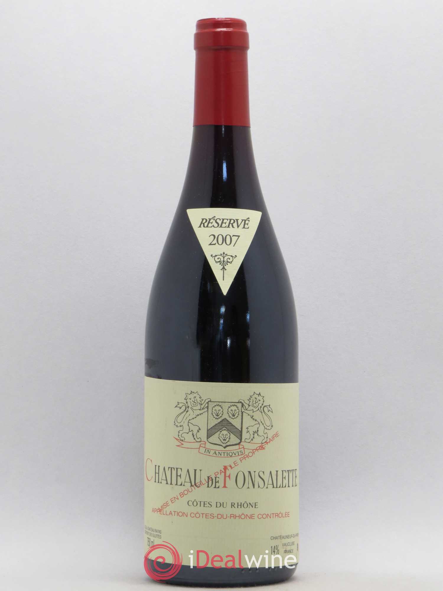 Côtes-du-Rhône Château de Fonsalette Emmanuel Reynaud 2007 - Lot de 1 bouteille - 0