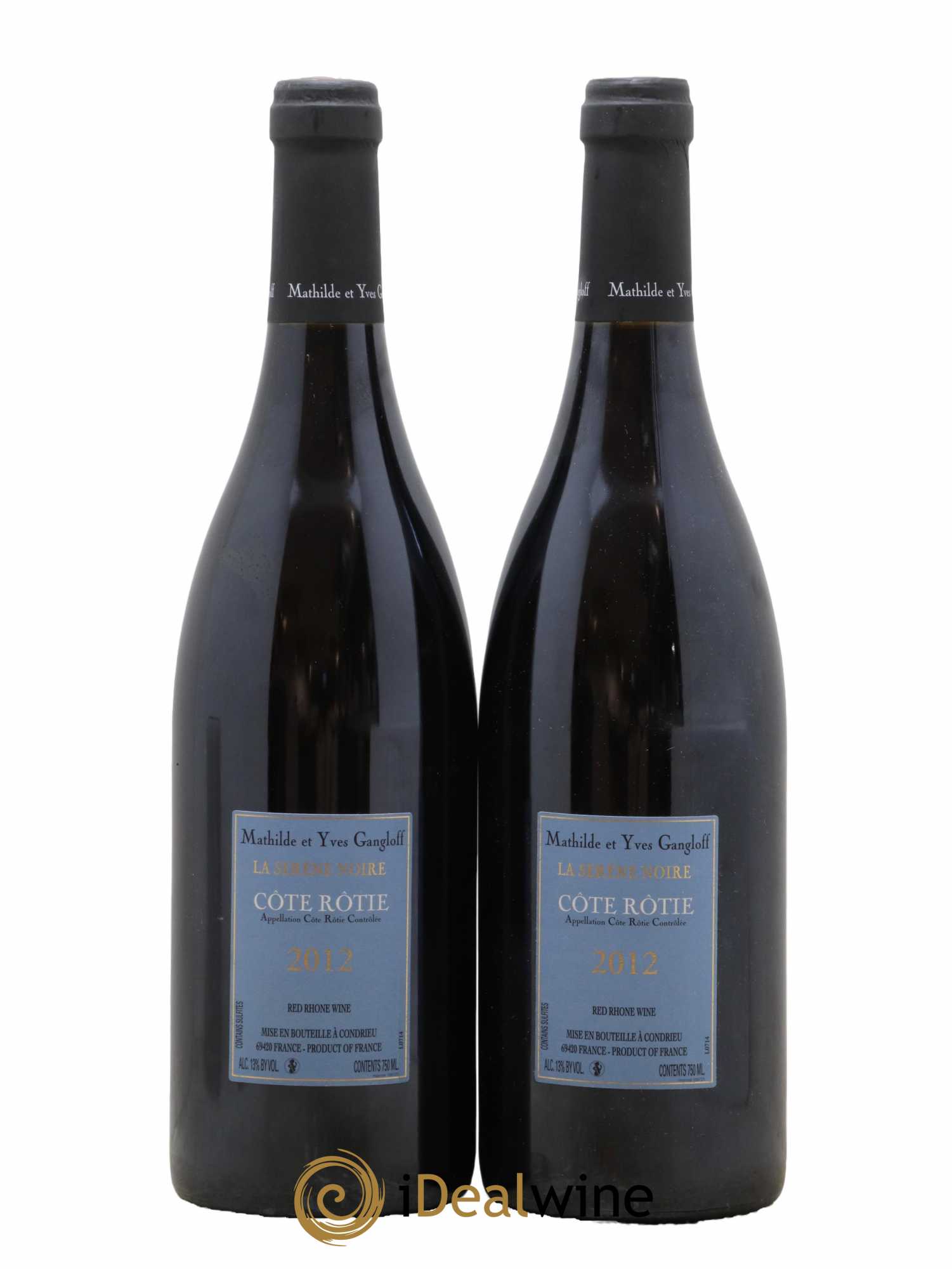 Côte-Rôtie La Sereine Noire Gangloff (Domaine) 2012 - Lot of 2 bottles - 1