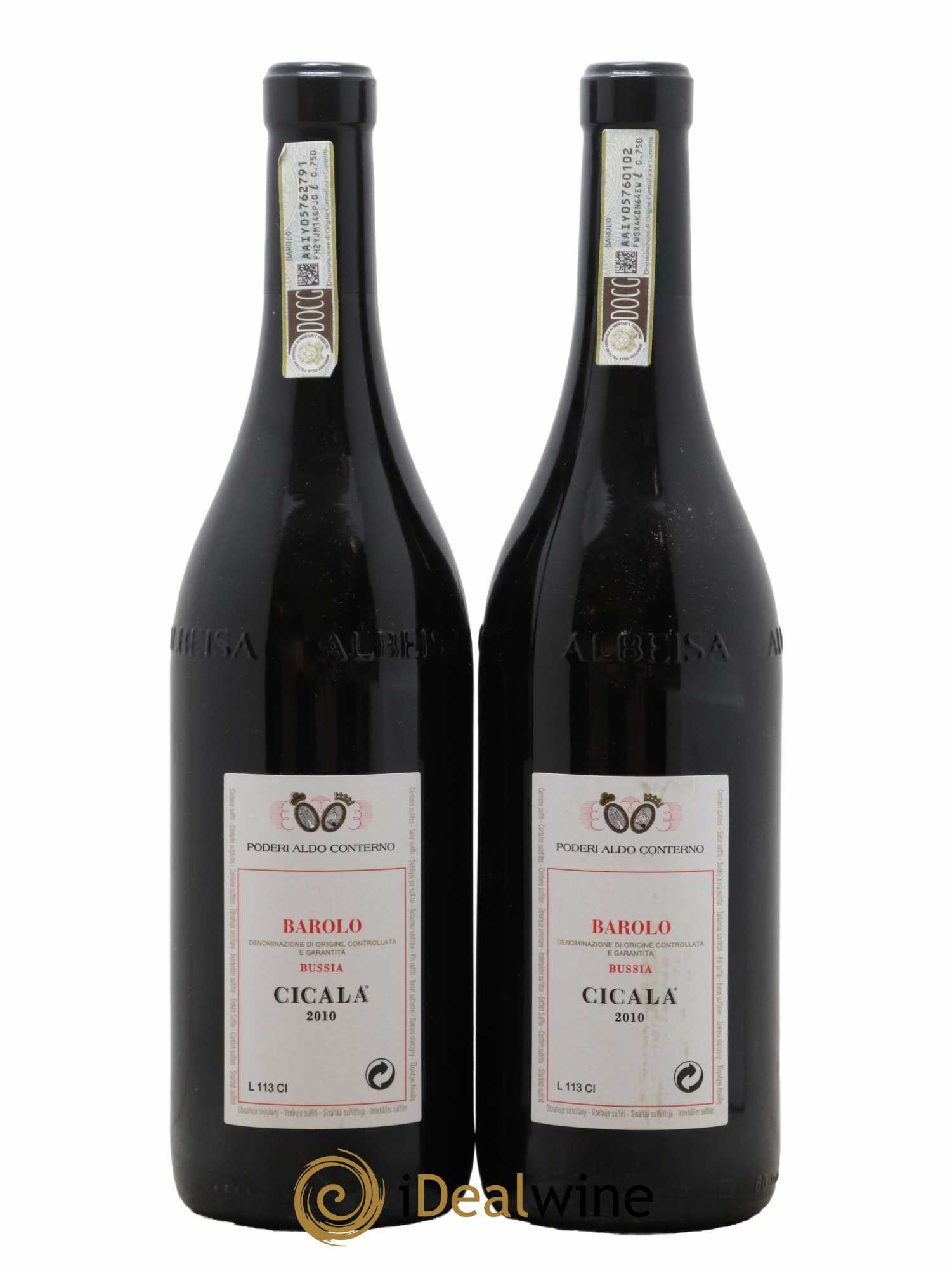 Barolo DOCG Bussia Cicala Aldo Conterno 2010 - Lot de 2 bouteilles - 1