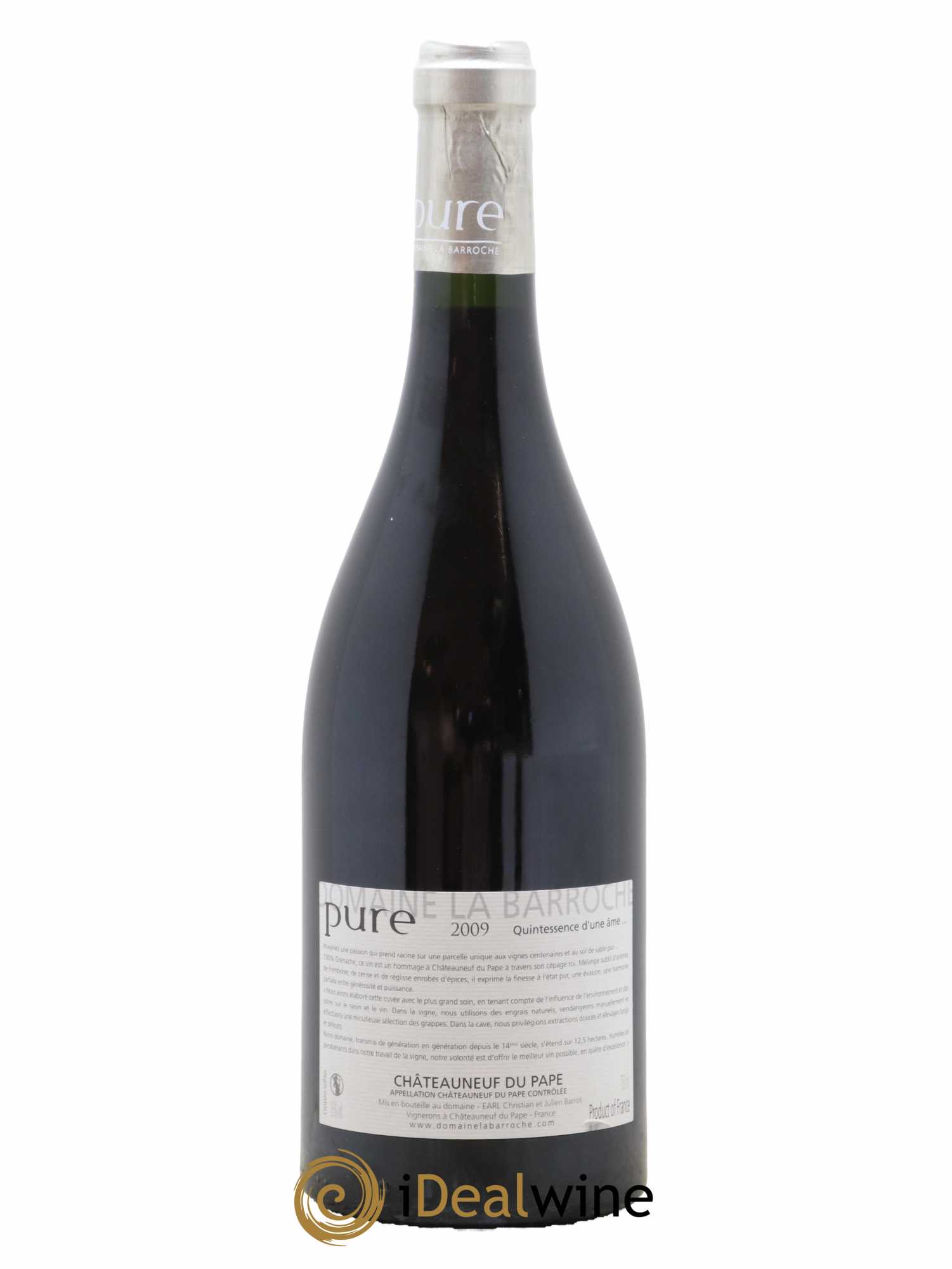 Châteauneuf-du-Pape Cuvée Pure Domaine La Barroche 2009 - Lot of 1 bottle - 1