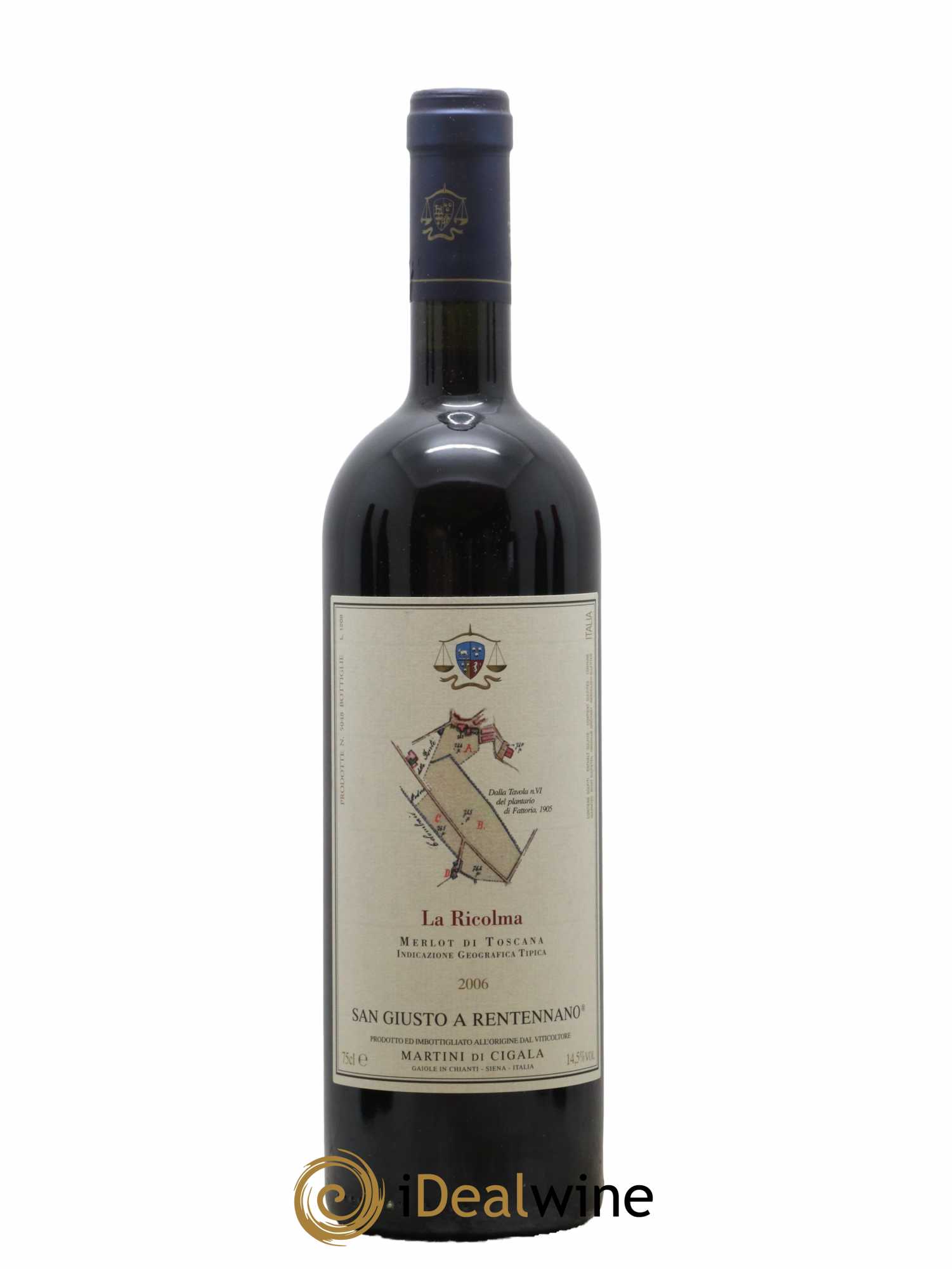 Merlot di Toscana IGT San Giusto A Rentennano La Ricolma Famille Martini di Cigala 2006 - Lot of 1 bottle - 0