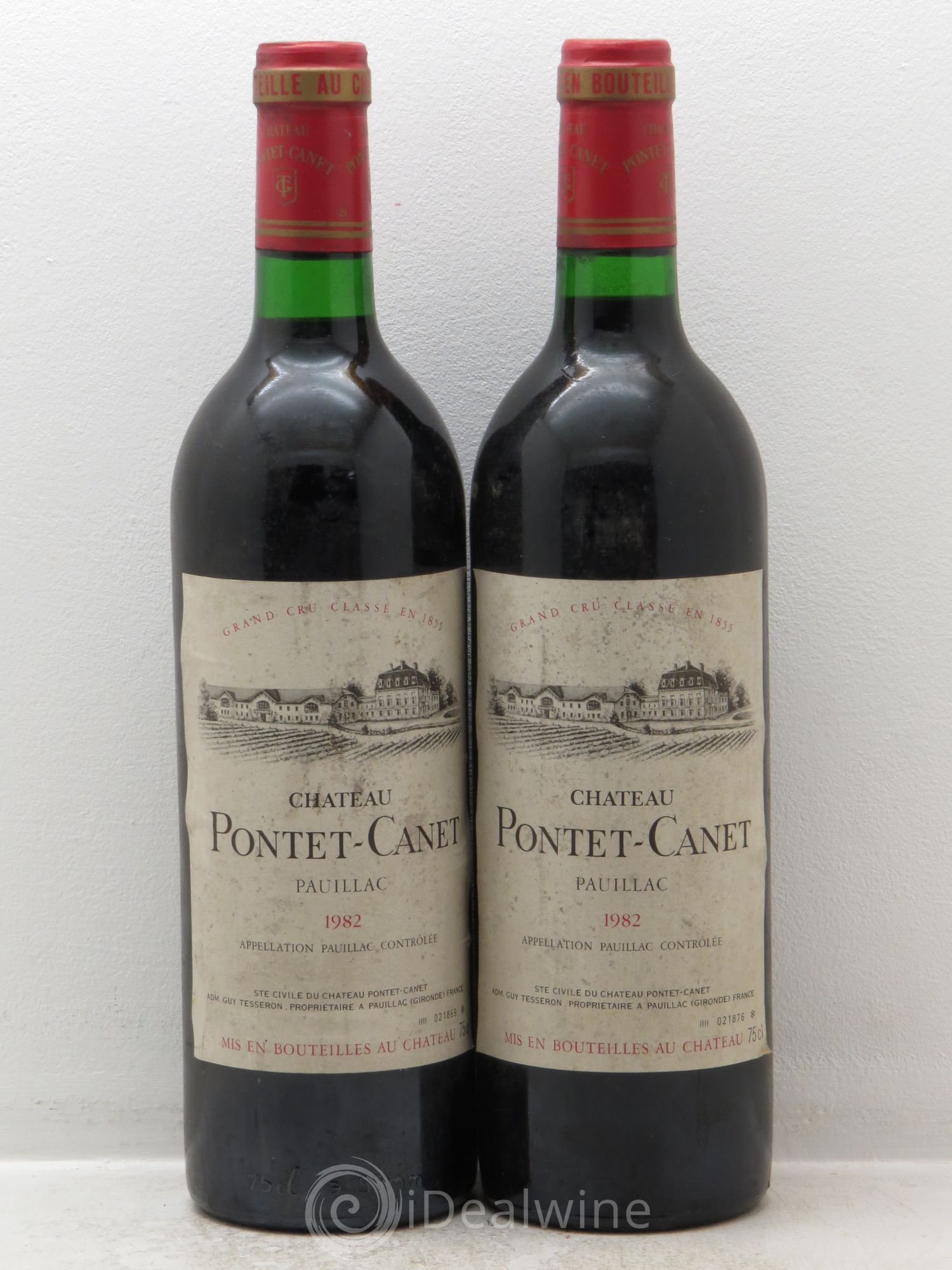 Château Pontet Canet 5ème Grand Cru Classé 1982 - Lot de 2 bouteilles - 0