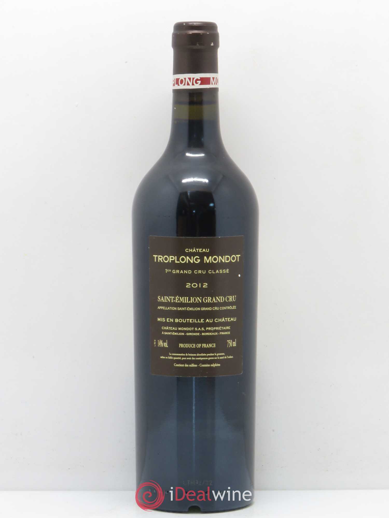 Château Troplong Mondot 1er Grand Cru Classé B 2012 - Lot de 1 bouteille - 1