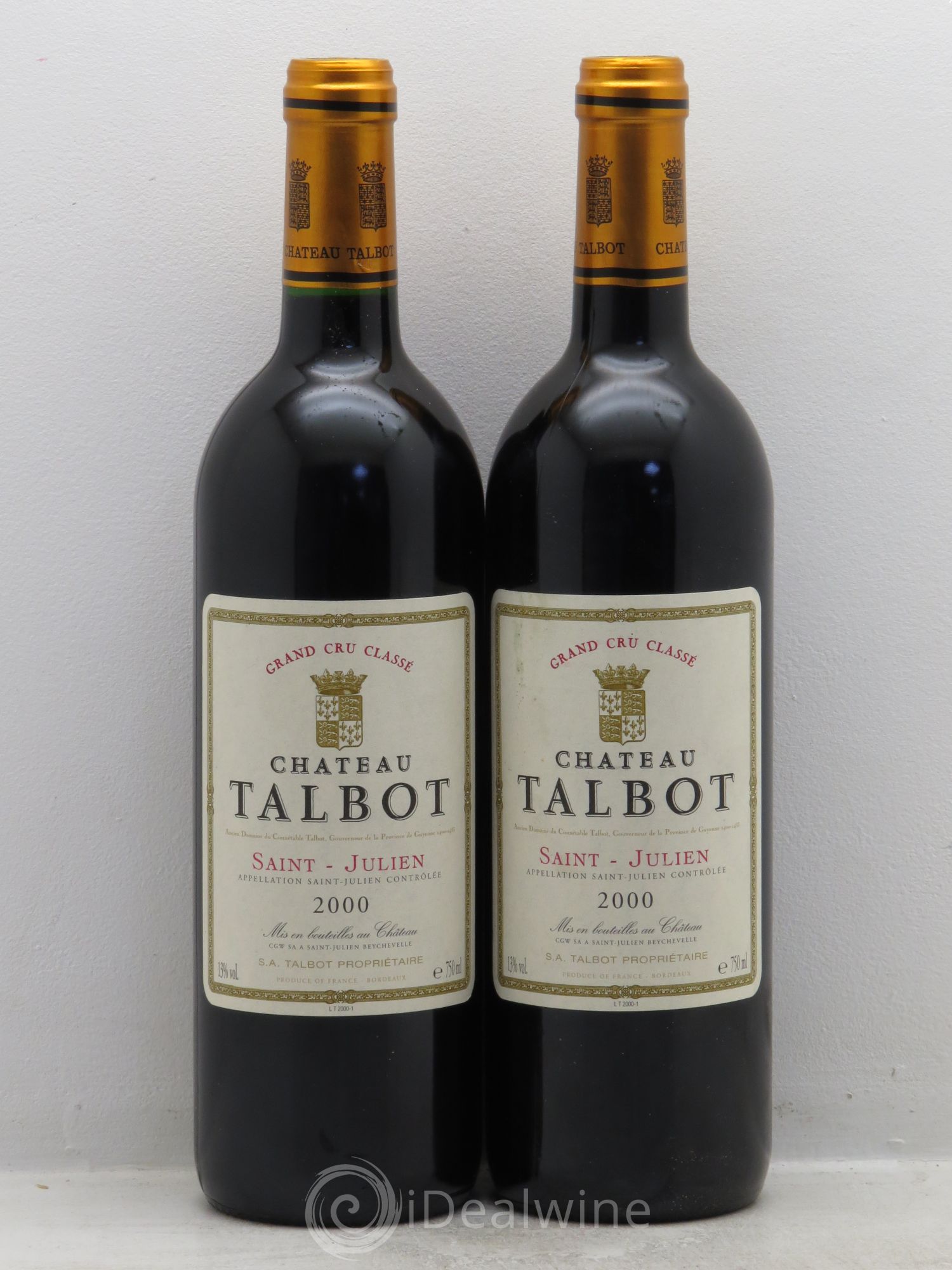 Château Talbot 4ème Grand Cru Classé 2000 - Lot de 2 bouteilles - 0
