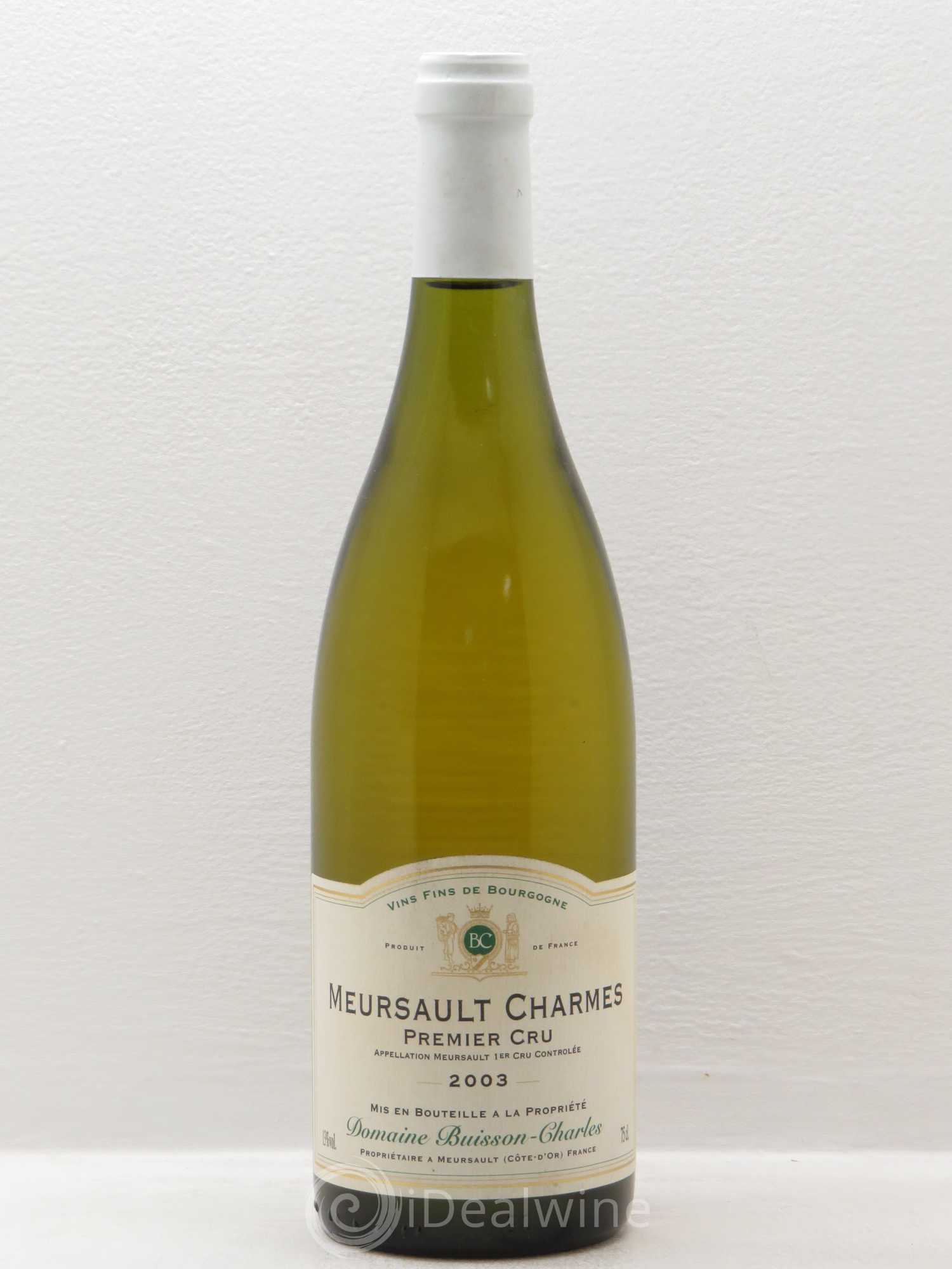 Meursault 1er Cru Domaine Buisson Charles (sans prix de réserve) 2003 - Posten von 1 Flasche - 0