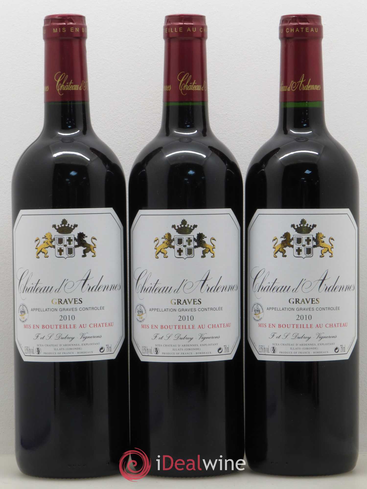 Graves Château dArdennes (sans prix de réserve) 2010 - Posten von 3 Flaschen - 0
