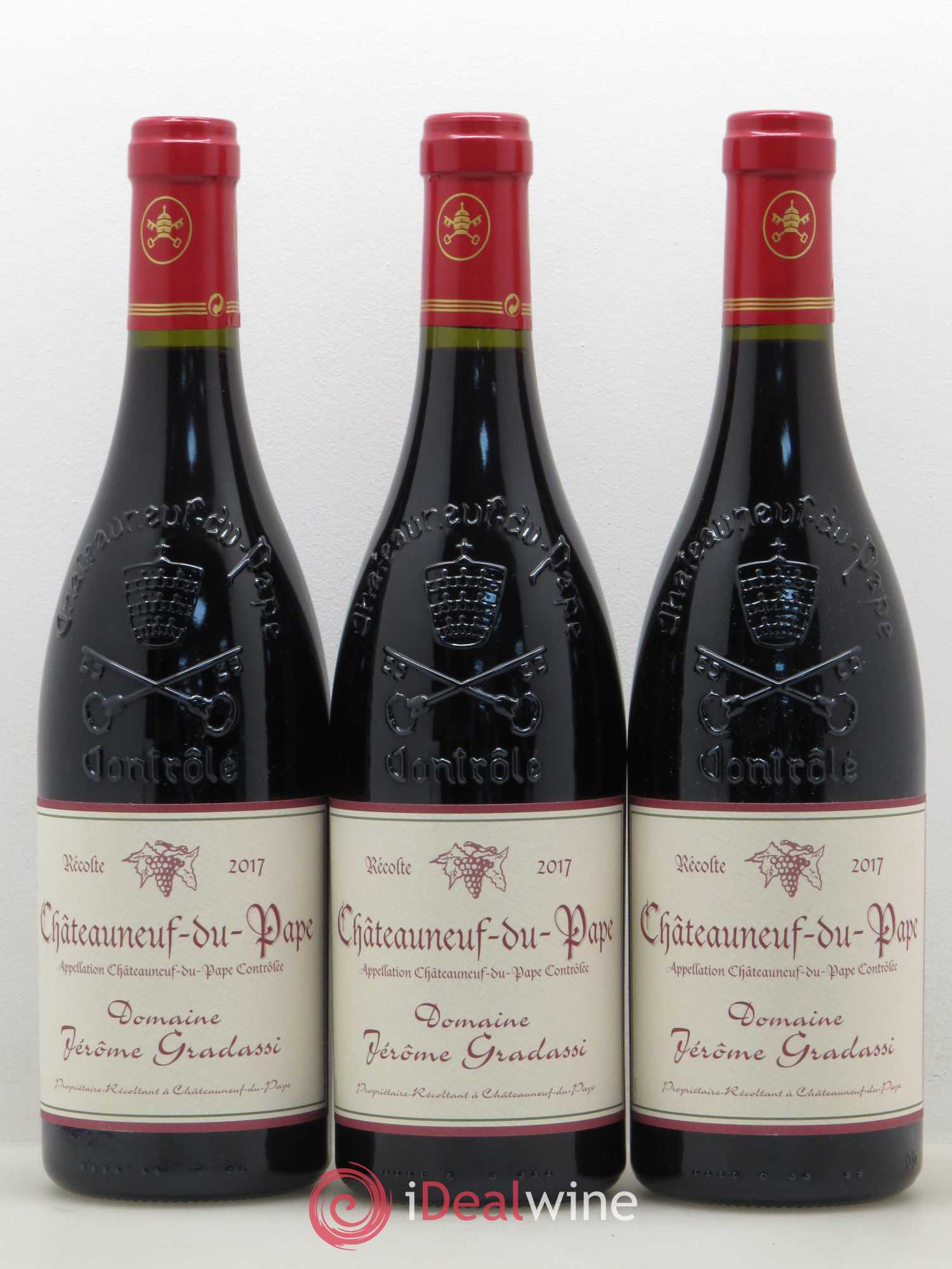 Châteauneuf-du-Pape Jerôme Gradassi 2017 - Lot de 3 bouteilles - 0