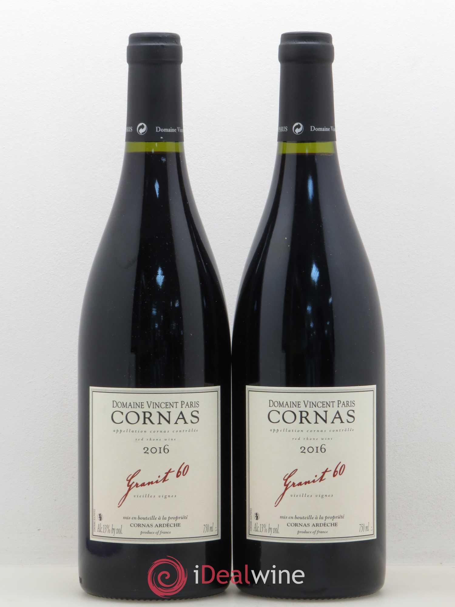 Cornas Granit 60 Vieilles Vignes Vincent Paris 2016 - Lot de 2 bouteilles - 0