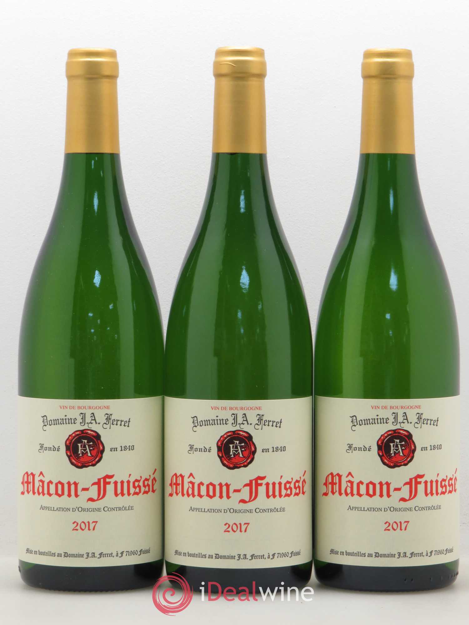 Mâcon-Fuissé J.A. Ferret (Domaine) (sans prix de réserve) 2017 - Lot de 3 bouteilles - 0