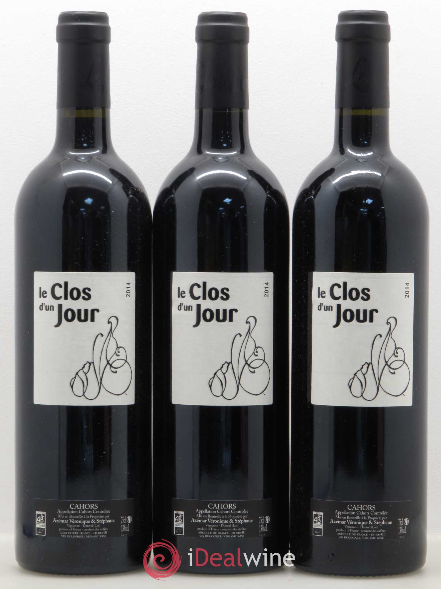 Cahors Le Clos d'un jour (sans prix de réserve) 2014 - Posten von 3 Flaschen - 0