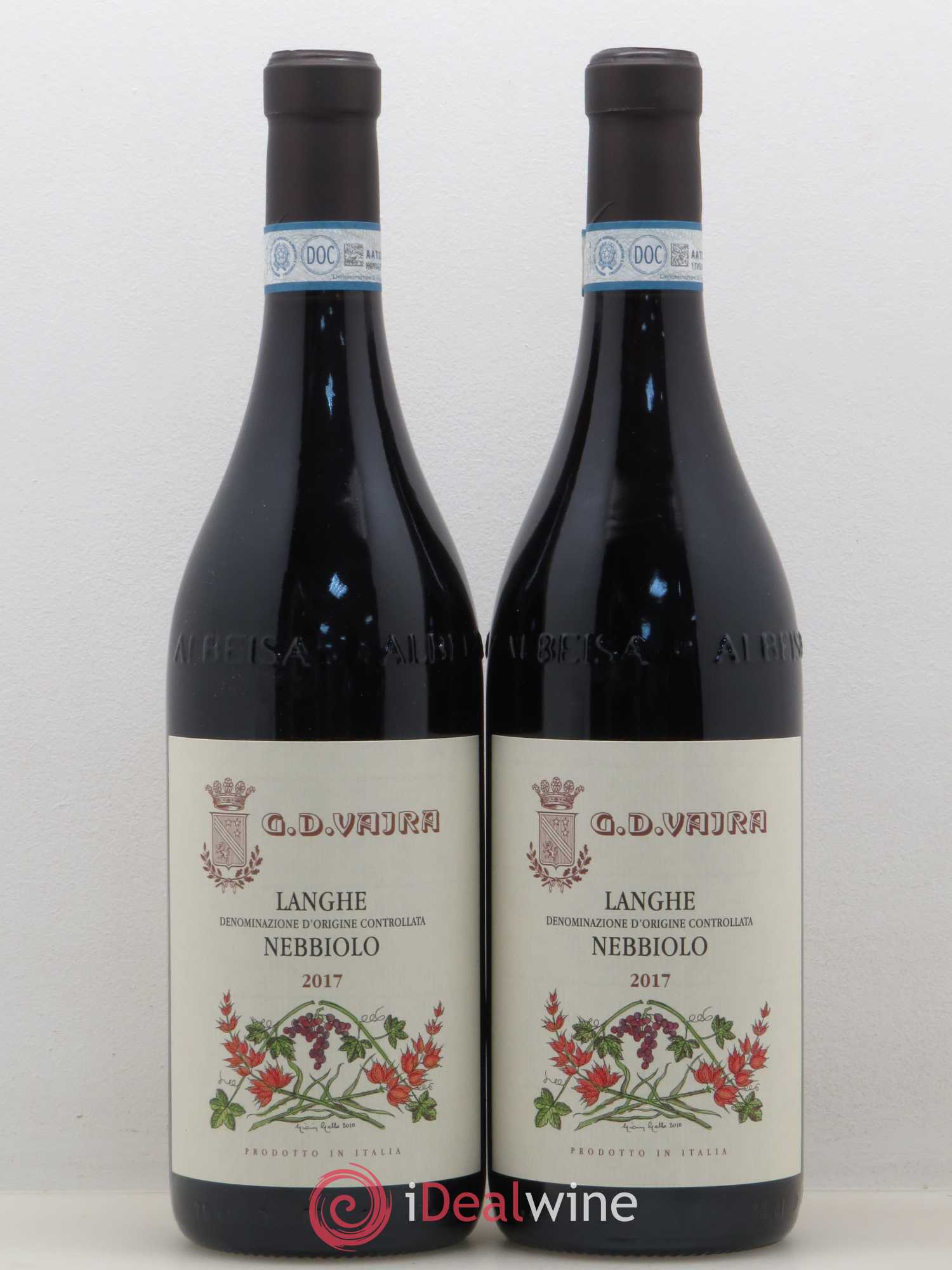 Langhe DOC G.D. Vajra Nebbiolo (sans prix de réserve) 2017 - Posten von 2 Flaschen - 0