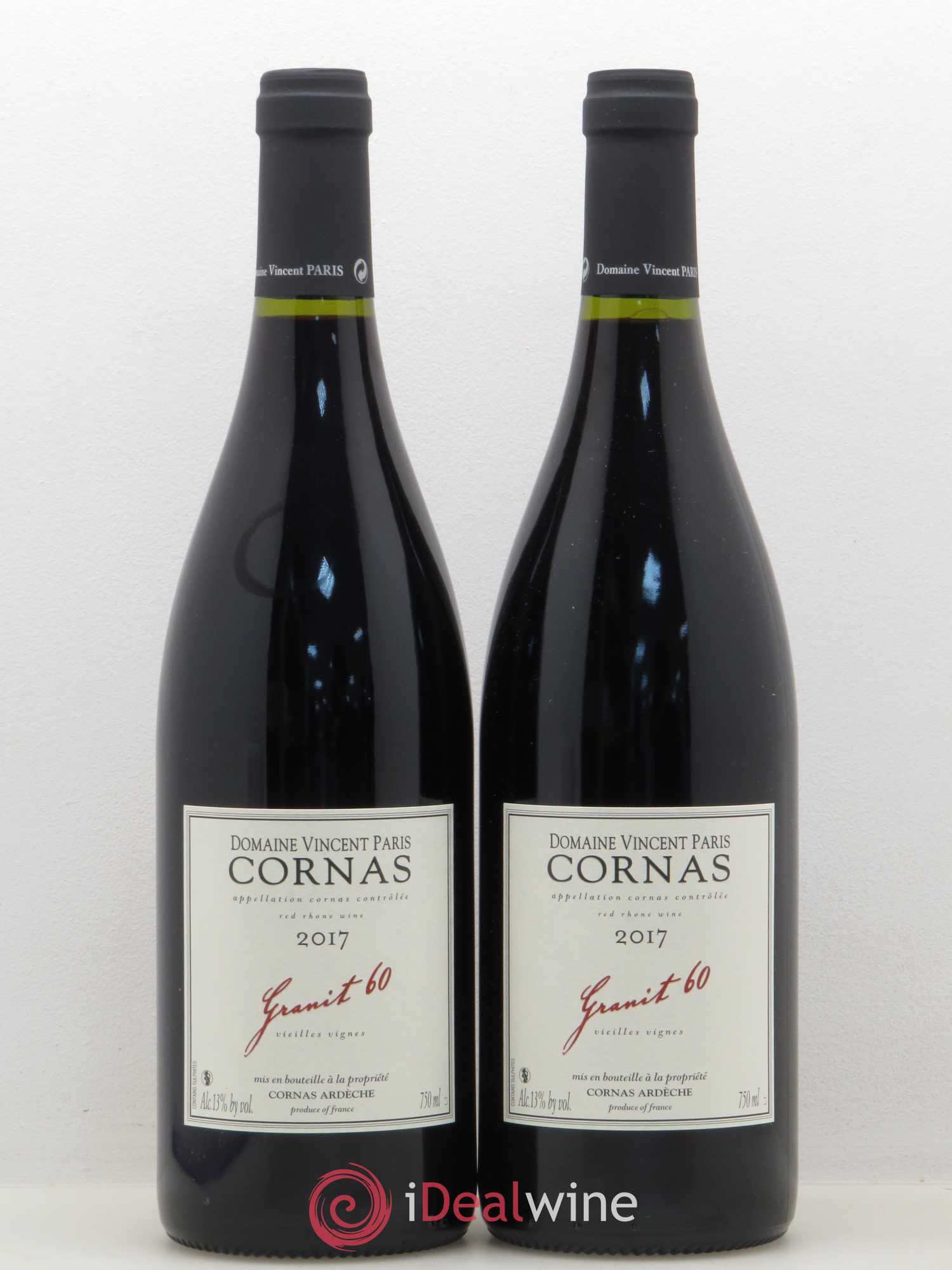 Cornas Granit 60 Vieilles Vignes Vincent Paris (sans prix de réserve) 2017 - Lot de 2 bouteilles - 0
