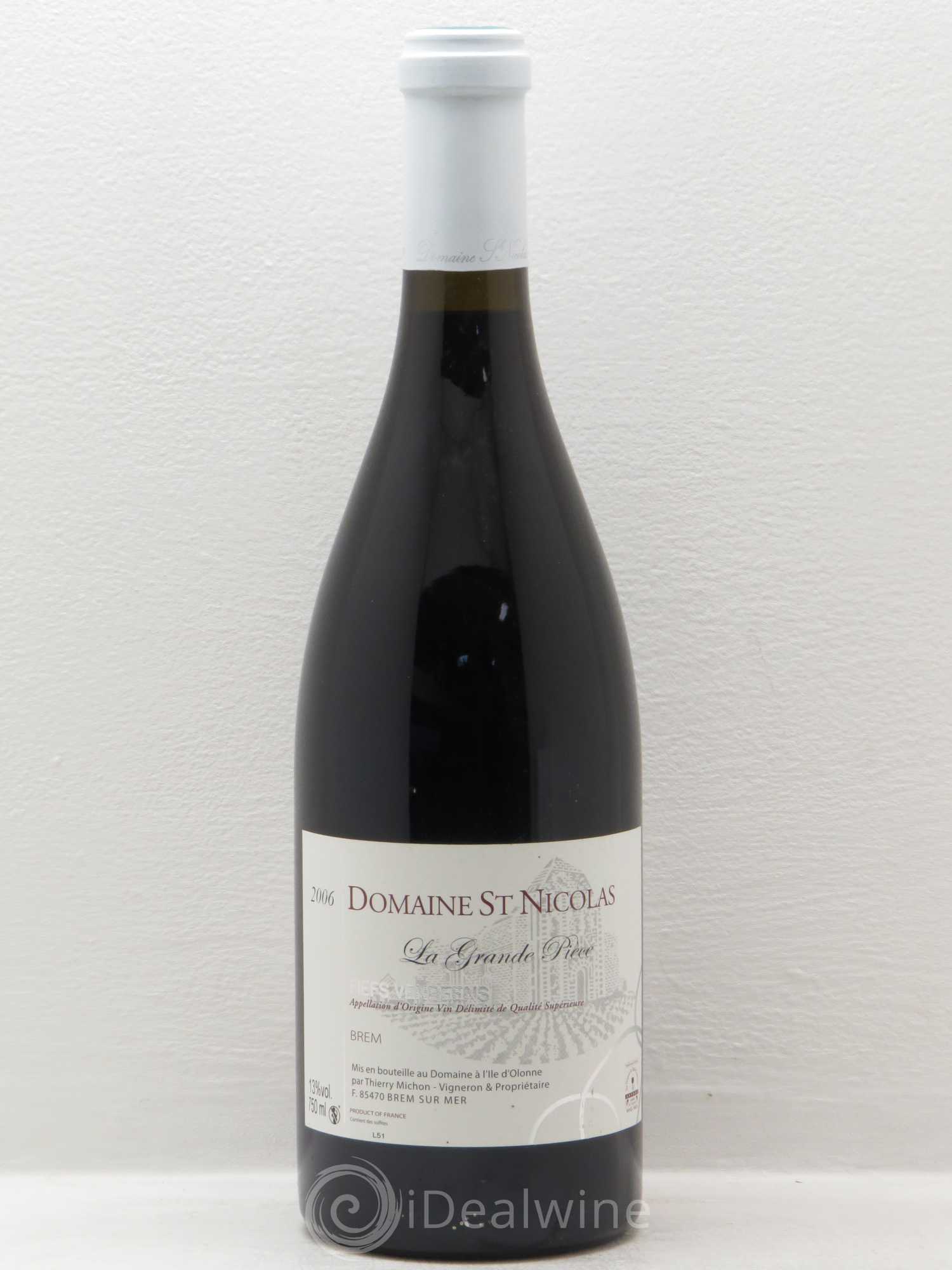 Divers Fiefs vendéens Domaine St Nicolas La grande pièce 2006 - Posten von 1 Flasche - 0