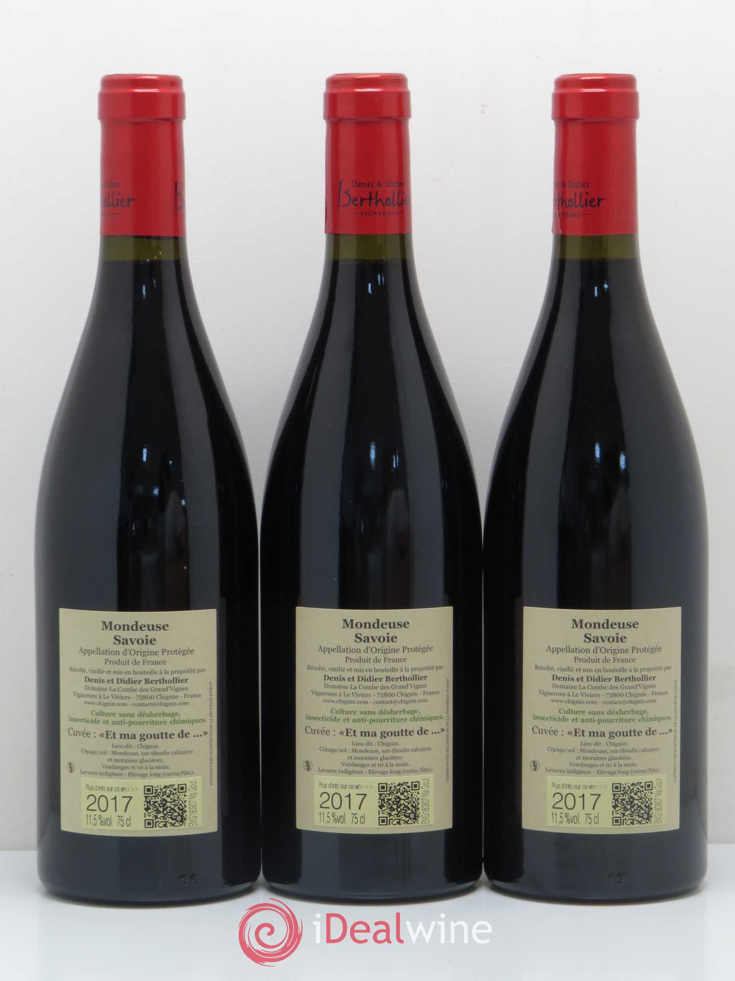 Vin de Savoie Mondeuse Et ma goutte de .. Denis & Didier Berthollier (sans prix de réserve) 2017 - Posten von 6 Flaschen - 2
