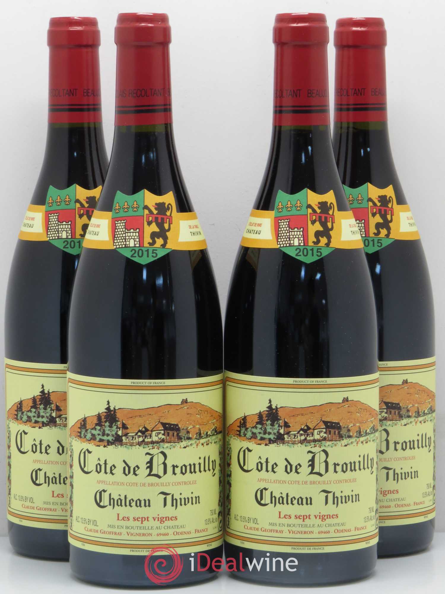 Côte de Brouilly Les 7 Vignes Château Thivin (sans prix de réserve) 2015 - Lot de 4 bouteilles - 0
