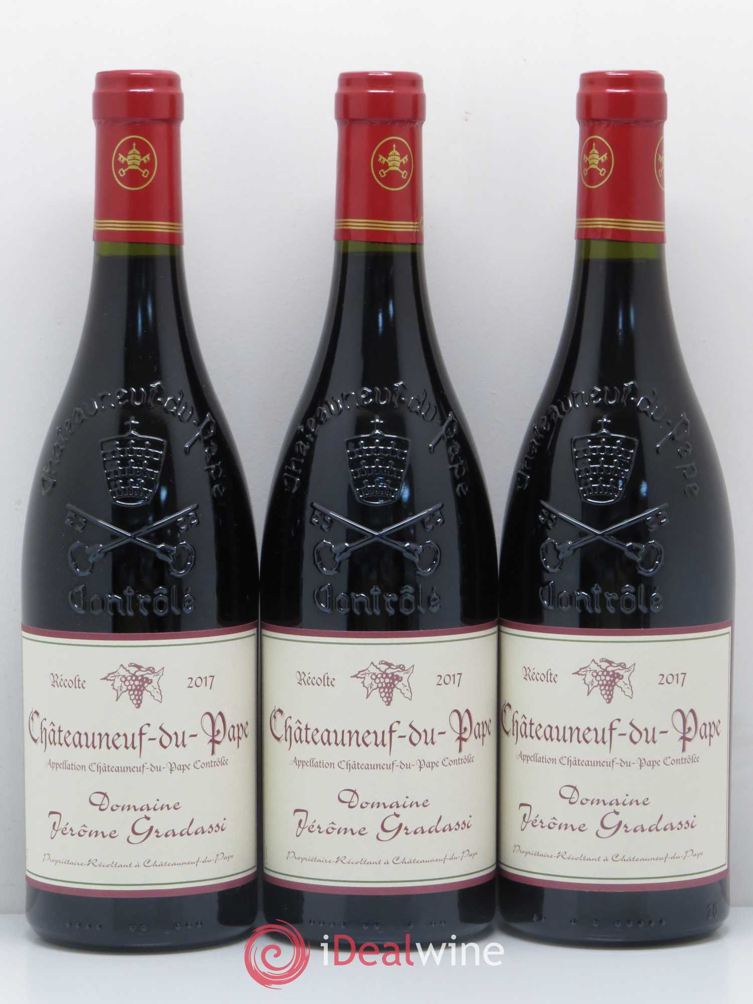 Châteauneuf-du-Pape Jerôme Gradassi 2017 - Lot de 3 bouteilles - 0