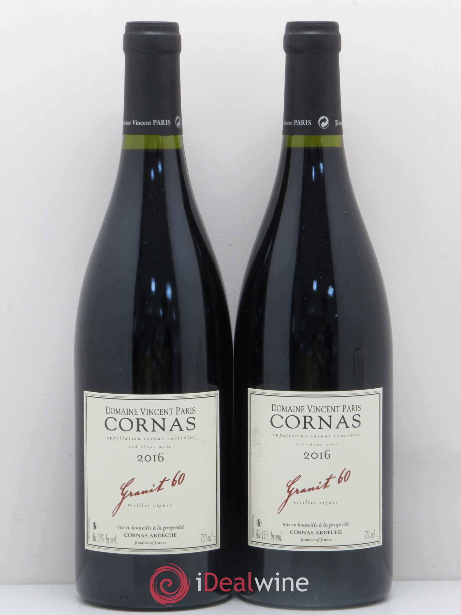Cornas Granit 60 Vieilles Vignes Vincent Paris (sans prix de réserve) 2016 - Lot de 2 bouteilles - 0