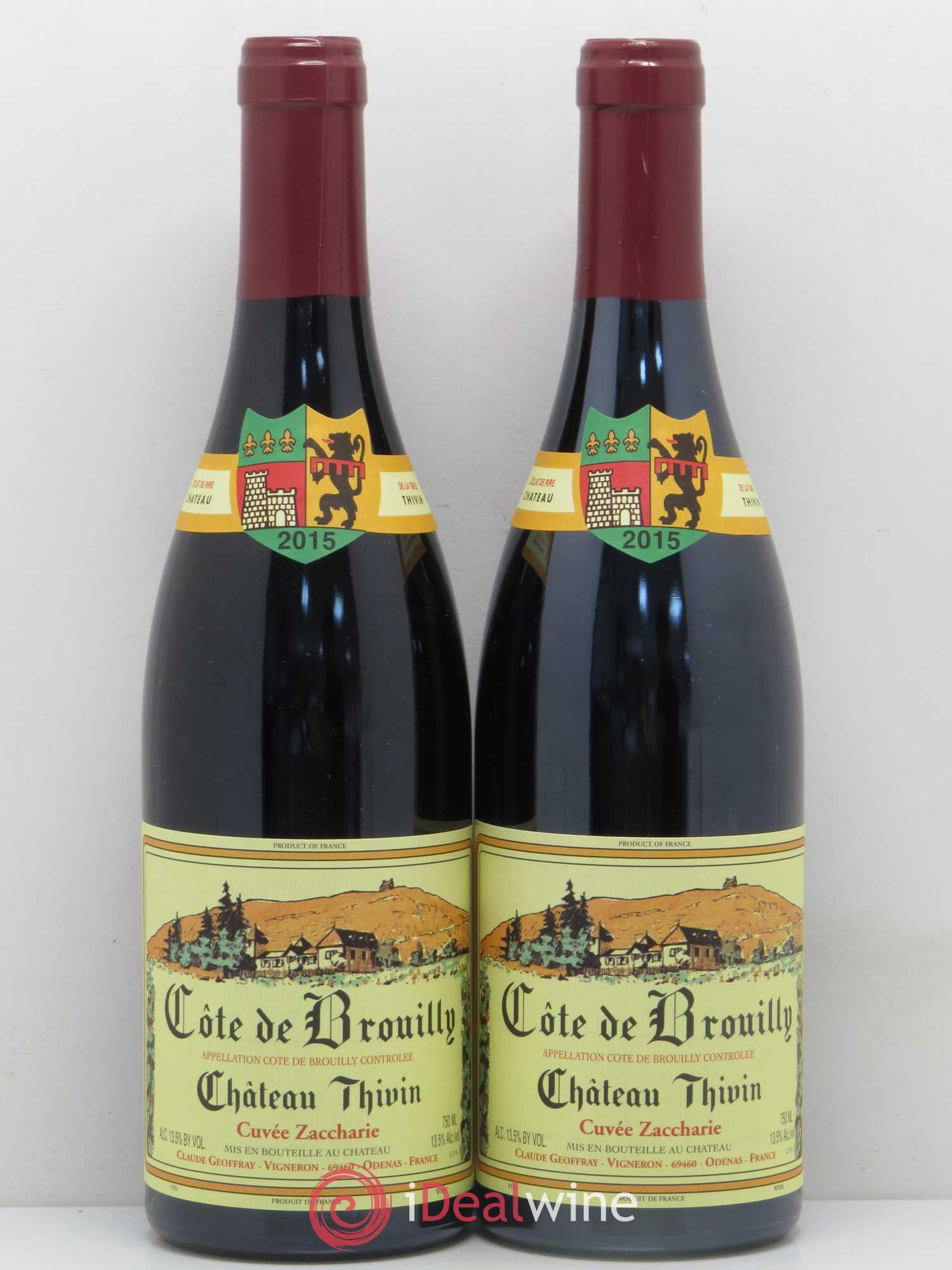 Côte de Brouilly Cuvée Zaccharie Château Thivin (sans prix de réserve) 2015 - Lot de 2 bouteilles - 0