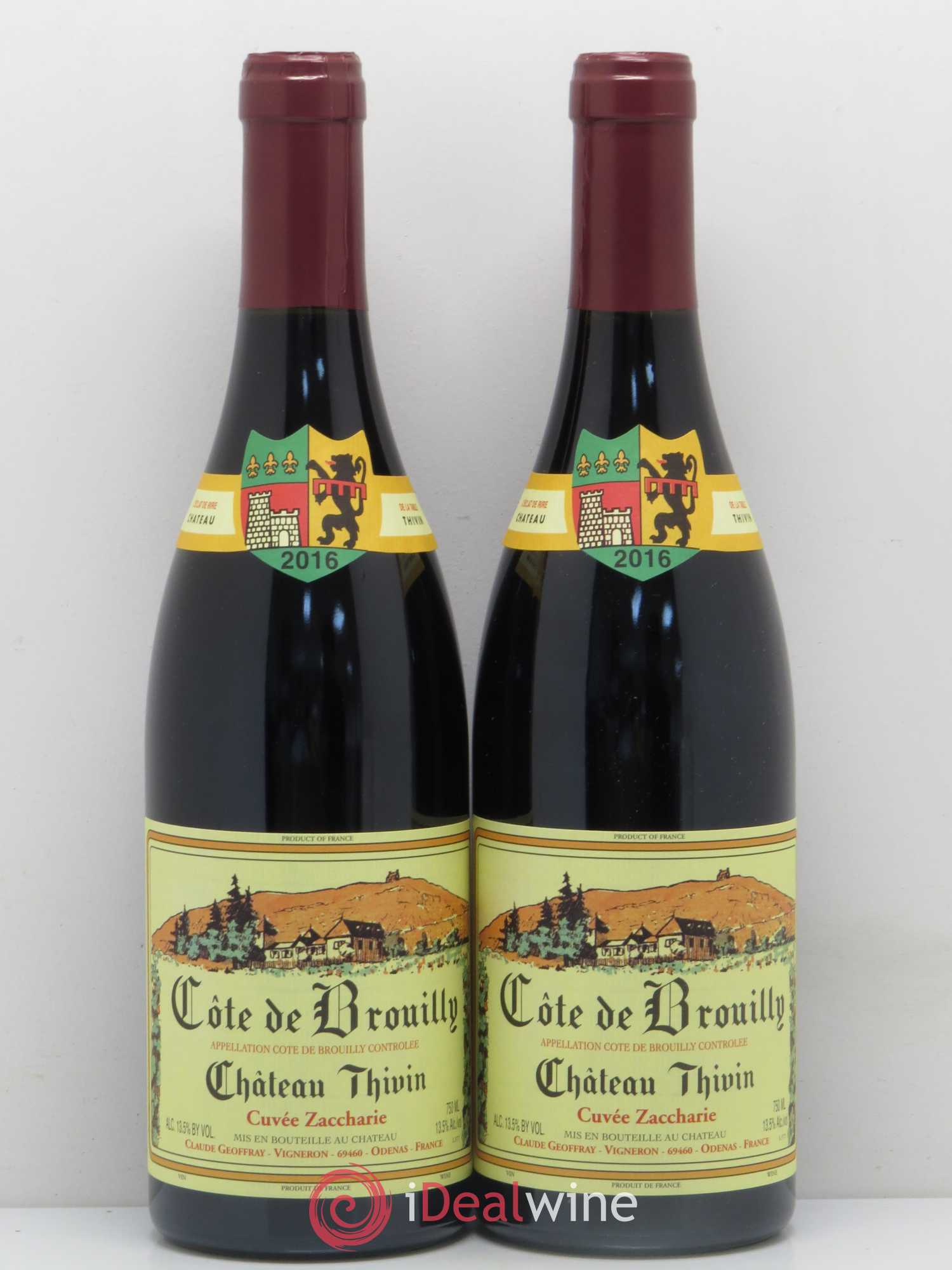 Côte de Brouilly Cuvée Zaccharie Château Thivin 2016 - Lot de 2 bouteilles - 0