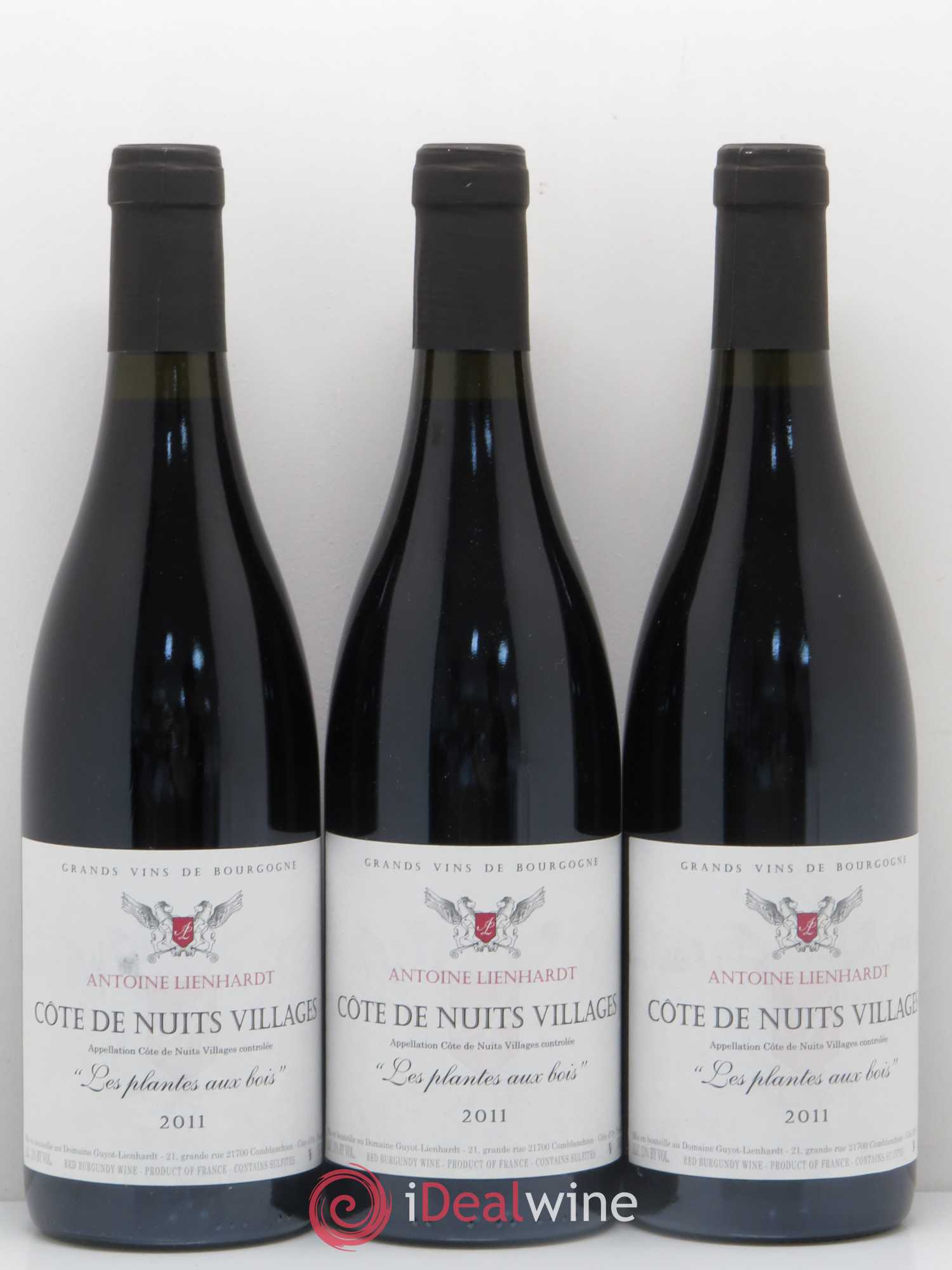 Côte de Nuits-Villages Les Plantes aux Bois Antoine Lienhardt 2011 - Posten von 3 Flaschen - 0