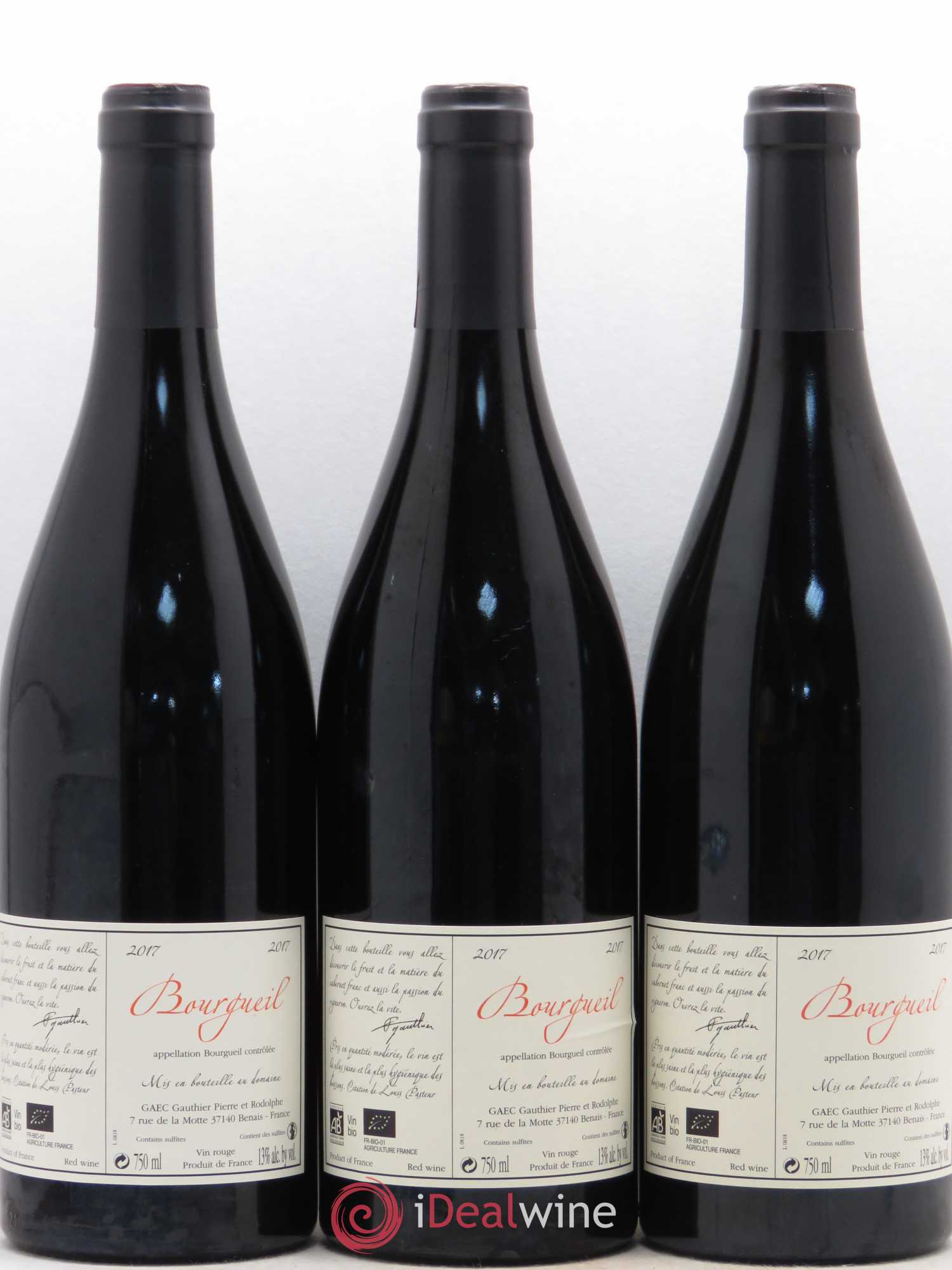 Bourgueil Jour de Soif Domaine du Bel Air  (sans prix de réserve) 2017 - Lot de 3 bouteilles - 1