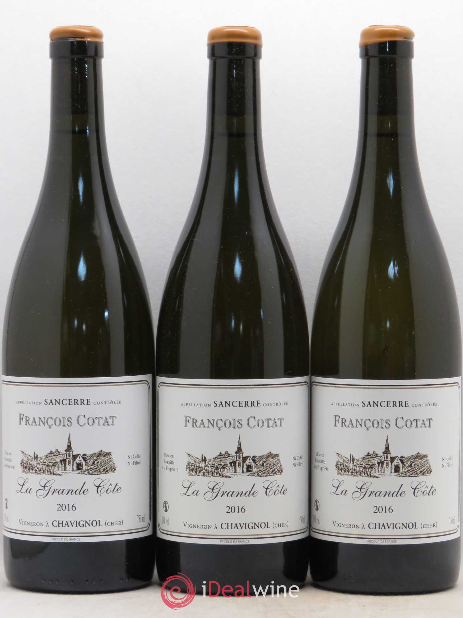 Sancerre La Grande Côte François Cotat (sans prix de réserve) 2016 - Lot de 3 bouteilles - 0