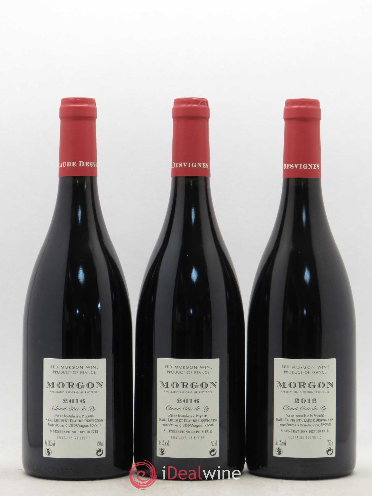 Morgon Côte du Py Louis-Claude Desvignes 2016 - Lot de 3 bouteilles - 1