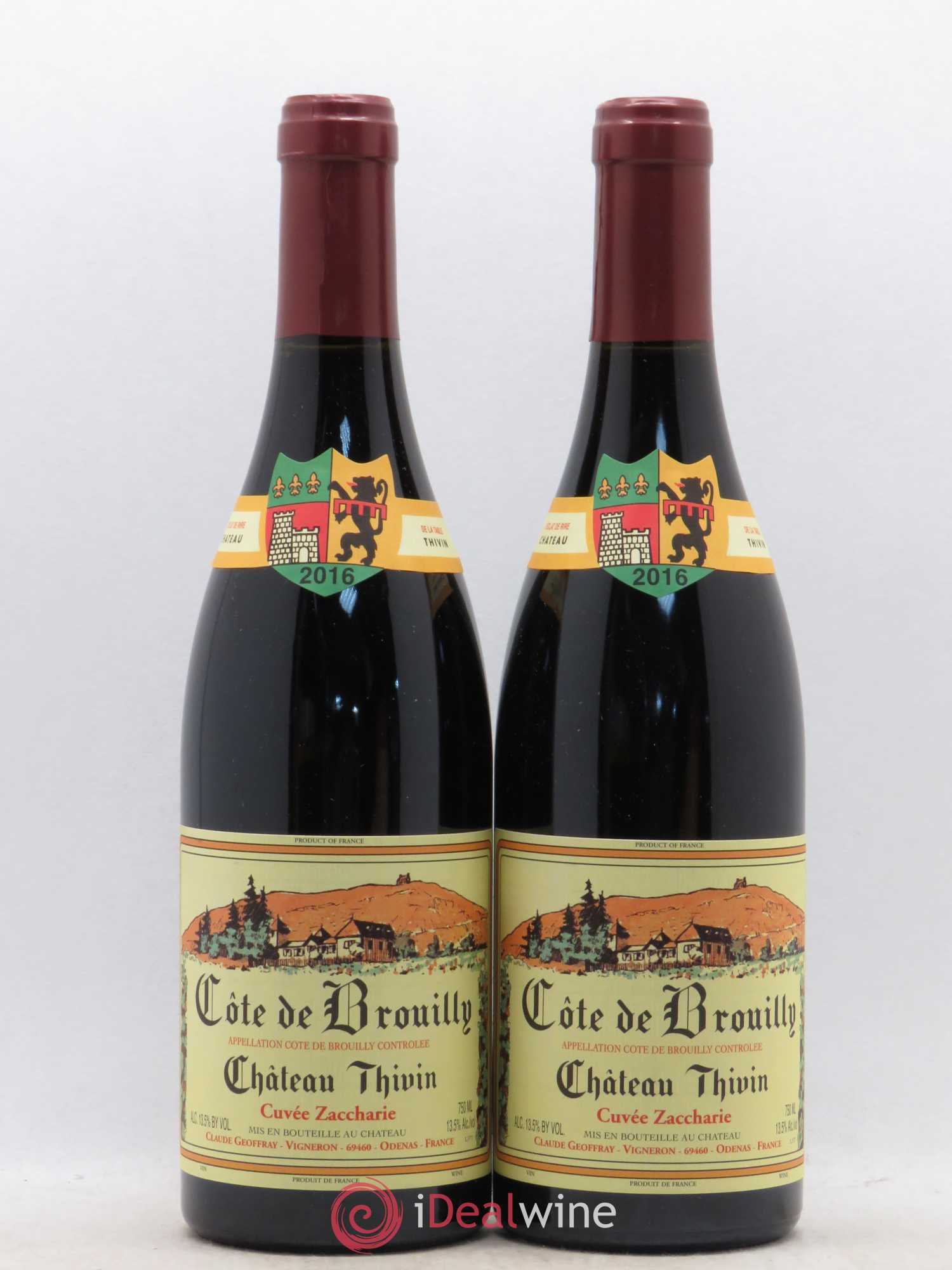 Côte de Brouilly Cuvée Zaccharie Château Thivin 2016 - Lot de 2 bouteilles - 0