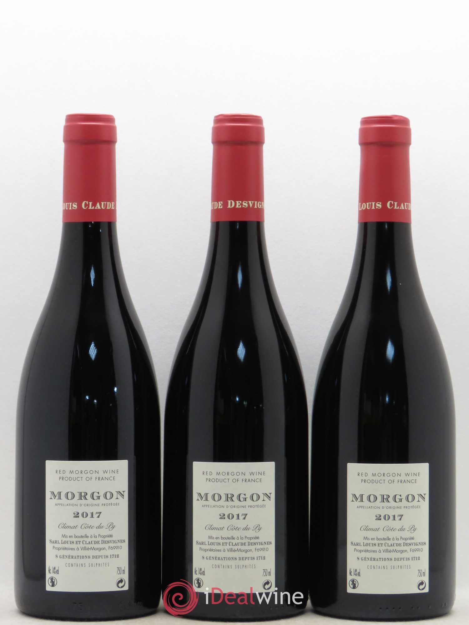 Morgon Côte du Py Louis-Claude Desvignes (sans prix de réserve) 2017 - Lot de 3 bouteilles - 1