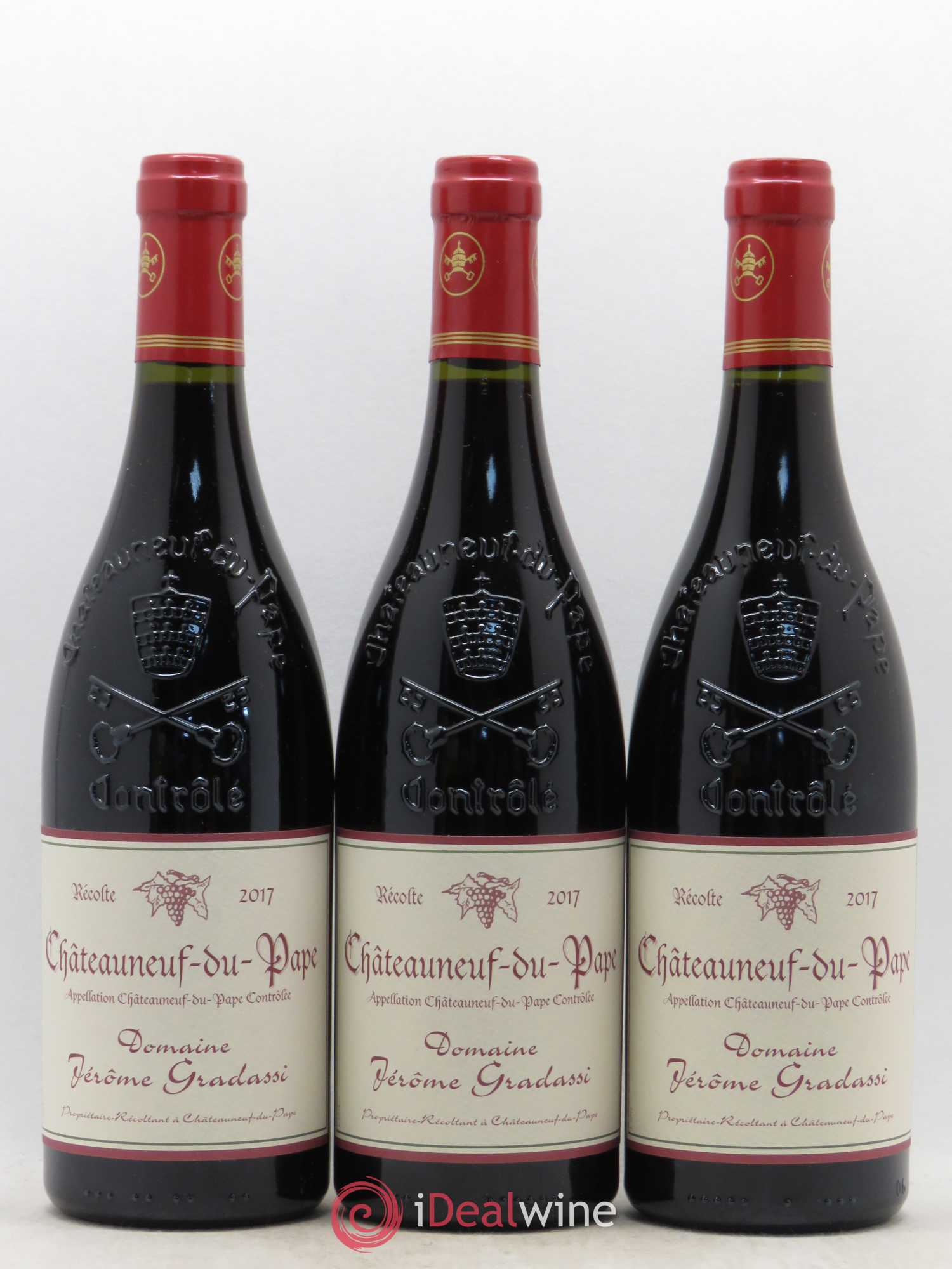 Châteauneuf-du-Pape Jerôme Gradassi 2017 - Lot de 3 bouteilles - 0