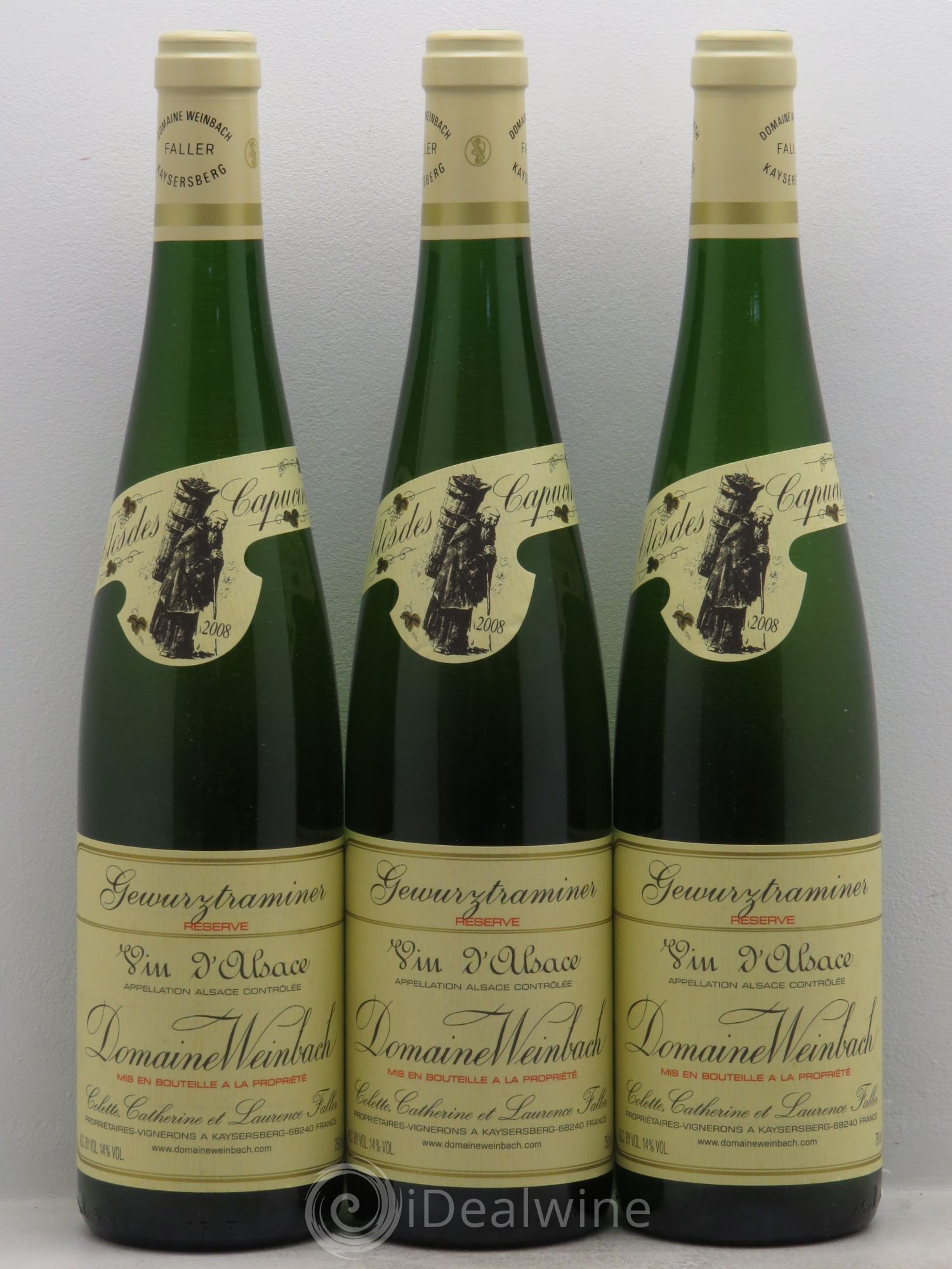 Alsace Gewurztraminer Weinbach (Domaine) Réserve (sans prix de réserve) 2008 - Lotto di 3 bottiglie - 0