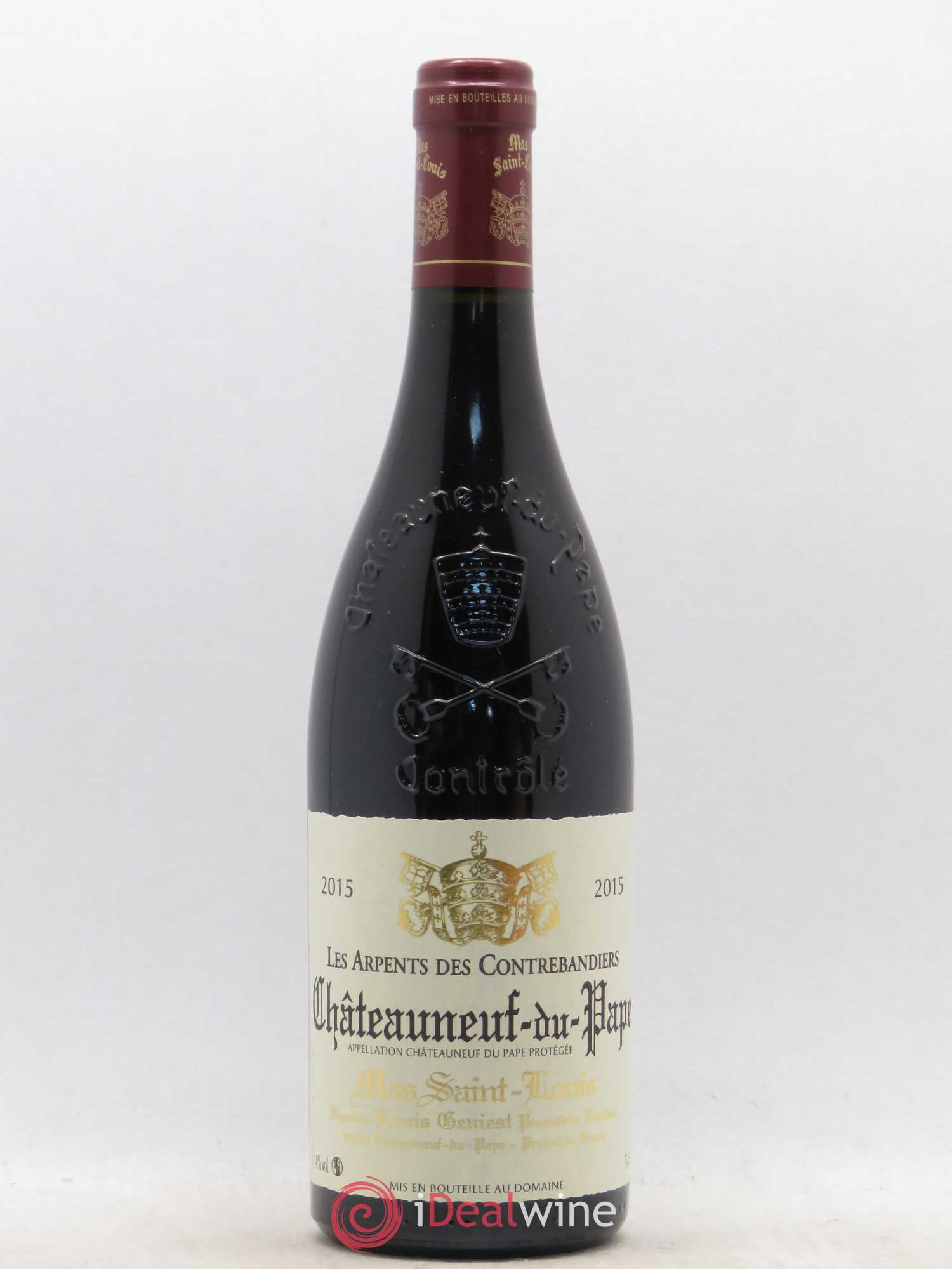 Châteauneuf-du-Pape Les Arpents des Contrebandiers Mas Saint Louis 2015 - Posten von 1 Flasche - 0