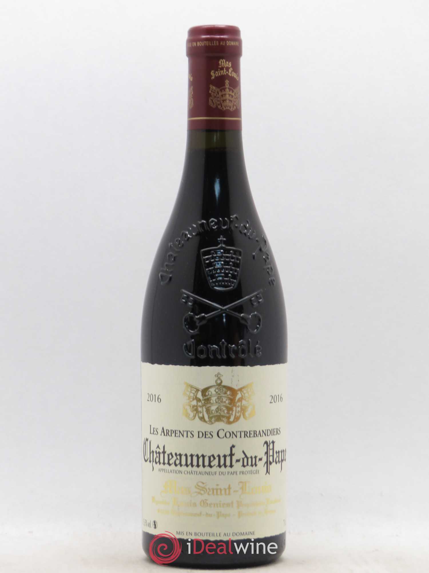 Châteauneuf-du-Pape Les Arpents des Contrebandiers Mas Saint Louis 2016 - Posten von 1 Flasche - 0