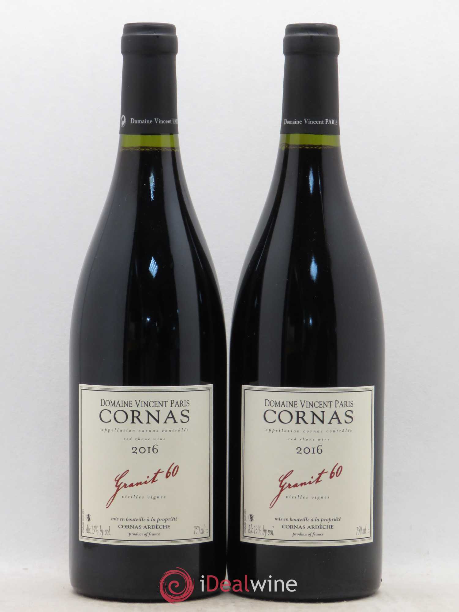 Cornas Granit 60 Vieilles Vignes Vincent Paris (sans prix de réserve) 2016 - Lot de 2 bouteilles - 0