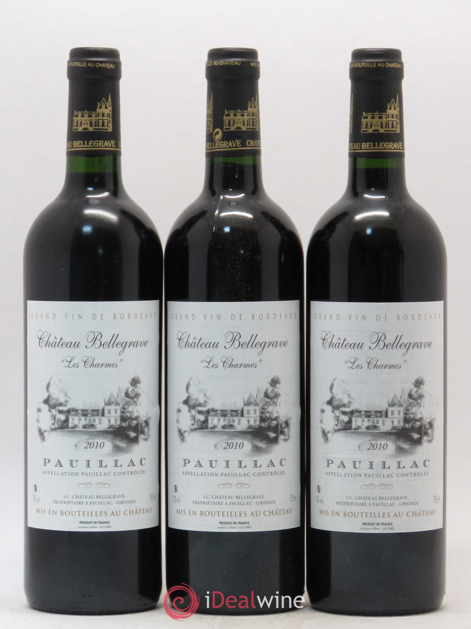 Pauillac Les Charmes Château Bellegrave (sans prix de réserve) 2010 - Posten von 6 Flaschen - 2