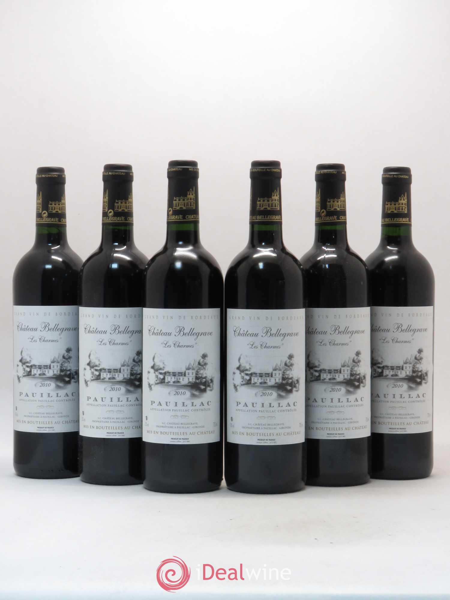Pauillac Les Charmes Château Bellegrave (sans prix de réserve) 2010 - Posten von 6 Flaschen - 0