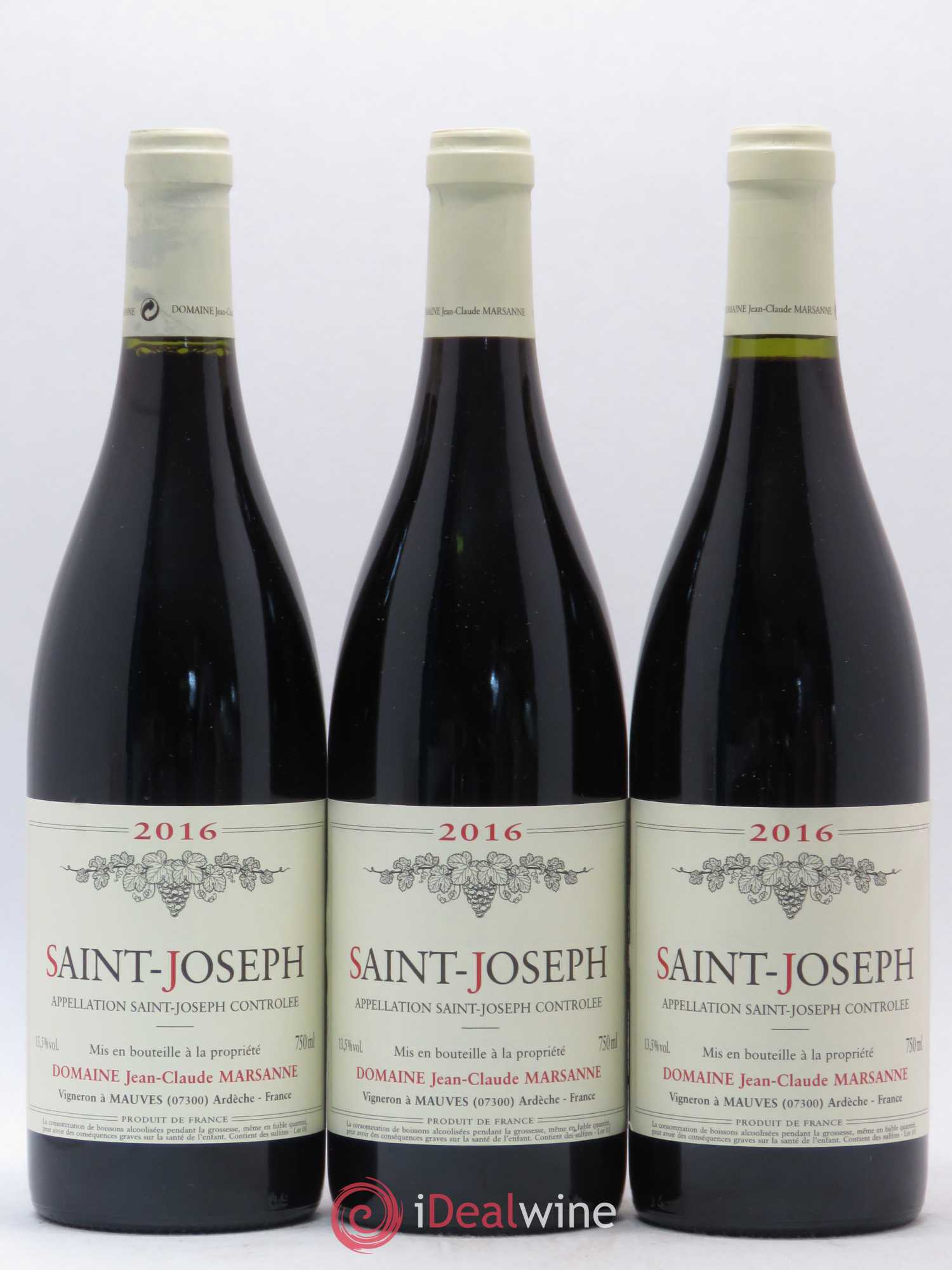 Saint-Joseph Jean-Claude Marsanne (Domaine) (sans prix de réserve) 2016 - Lot de 3 bouteilles - 0