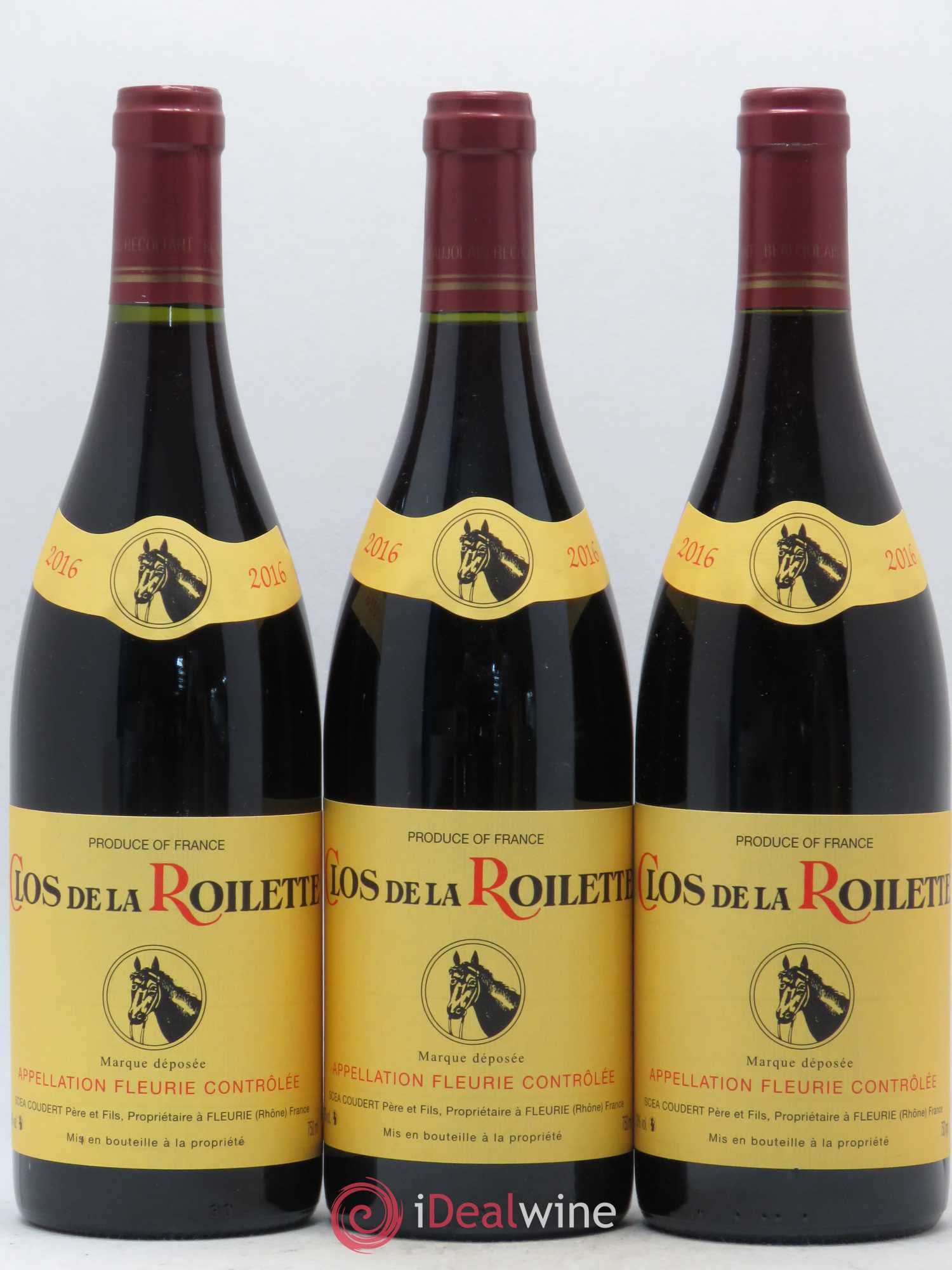 Fleurie Clos de la Roilette (sans prix de réserve) 2016 - Lot de 3 bouteilles - 0
