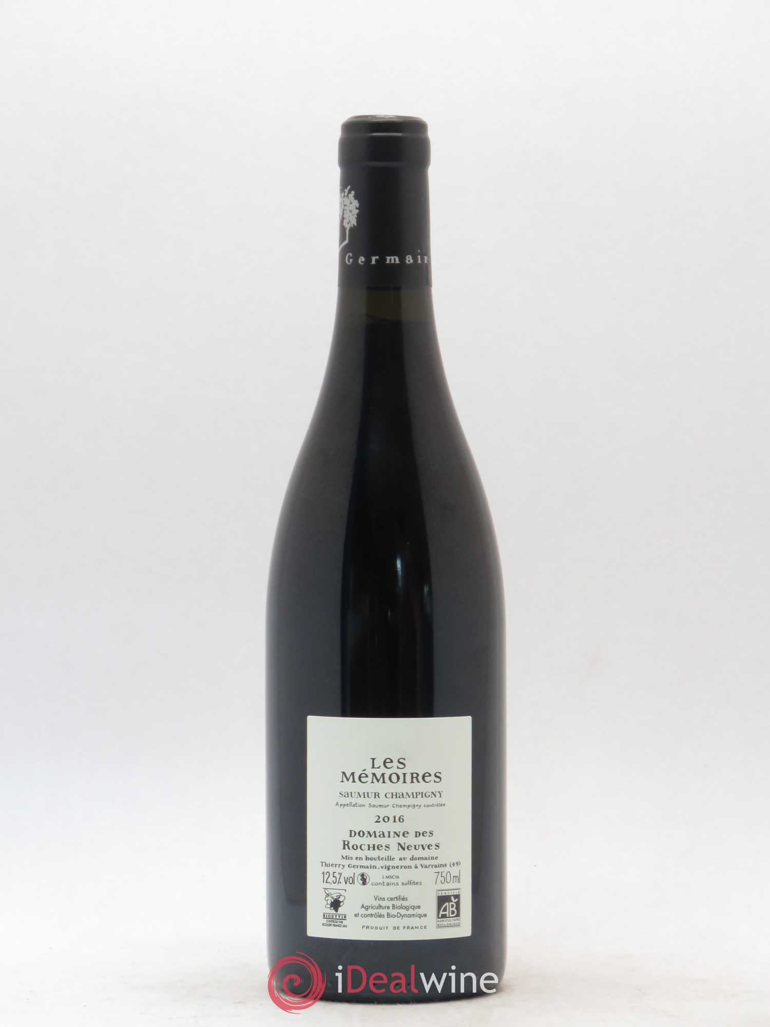 Saumur-Champigny Les Mémoires Domaine des Roches Neuves - Thierry Germain 2016 - Lot de 1 bouteille - 1