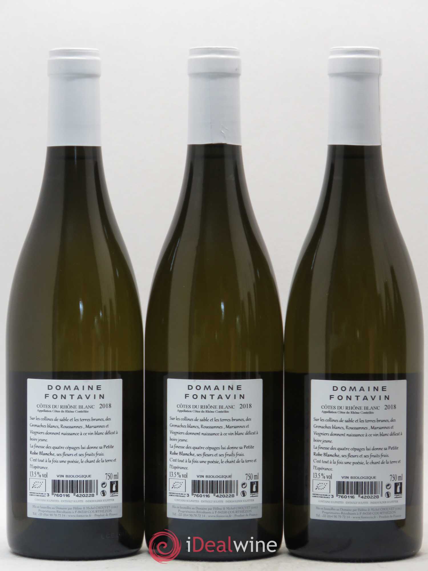 Côtes-du-Rhône La Petite Robe Blanche Domaine Fontavin (sans prix de réserve) 2018 - Posten von 6 Flaschen - 2
