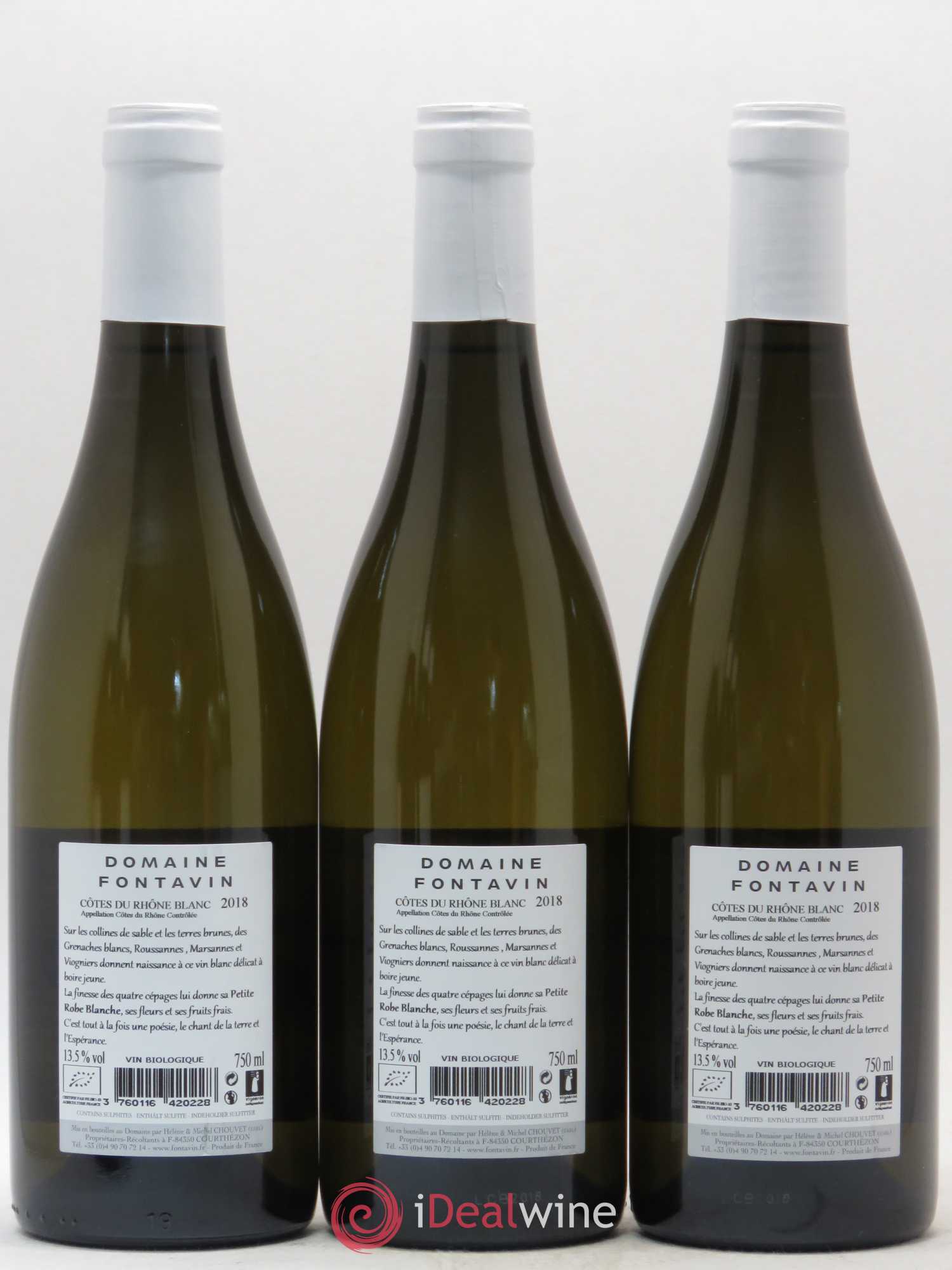 Côtes-du-Rhône La Petite Robe Blanche Domaine Fontavin (sans prix de réserve) 2018 - Posten von 6 Flaschen - 4