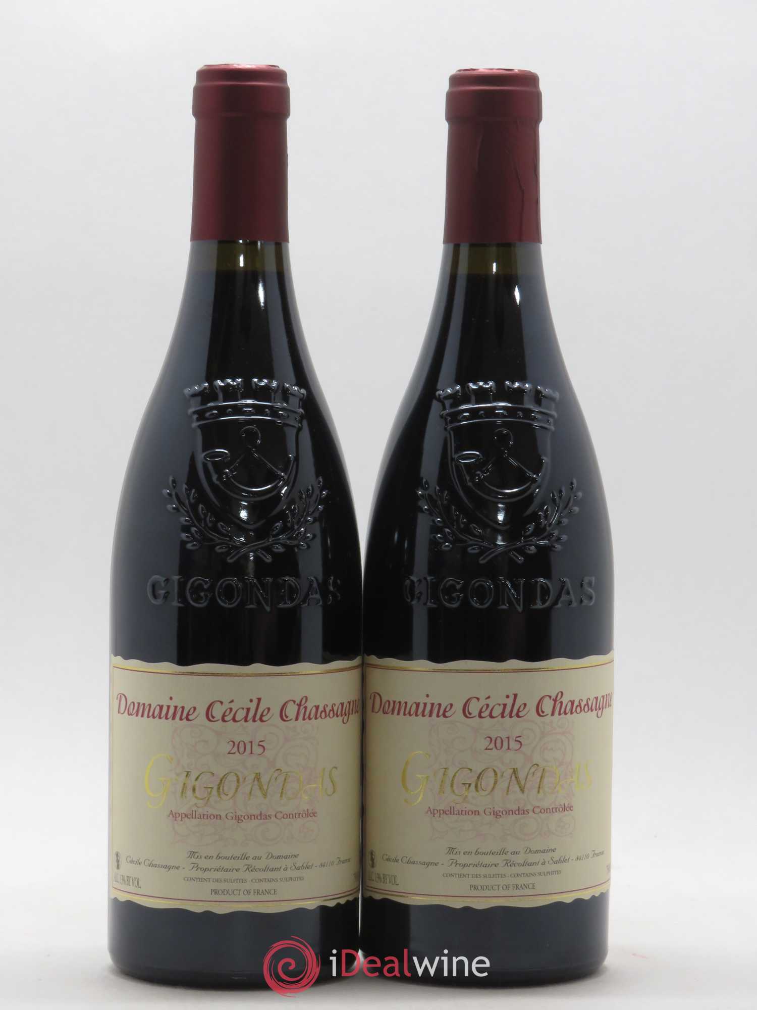 Gigondas Cécile Chassagne (sans prix de réserve) 2015 - Posten von 2 Flaschen - 0