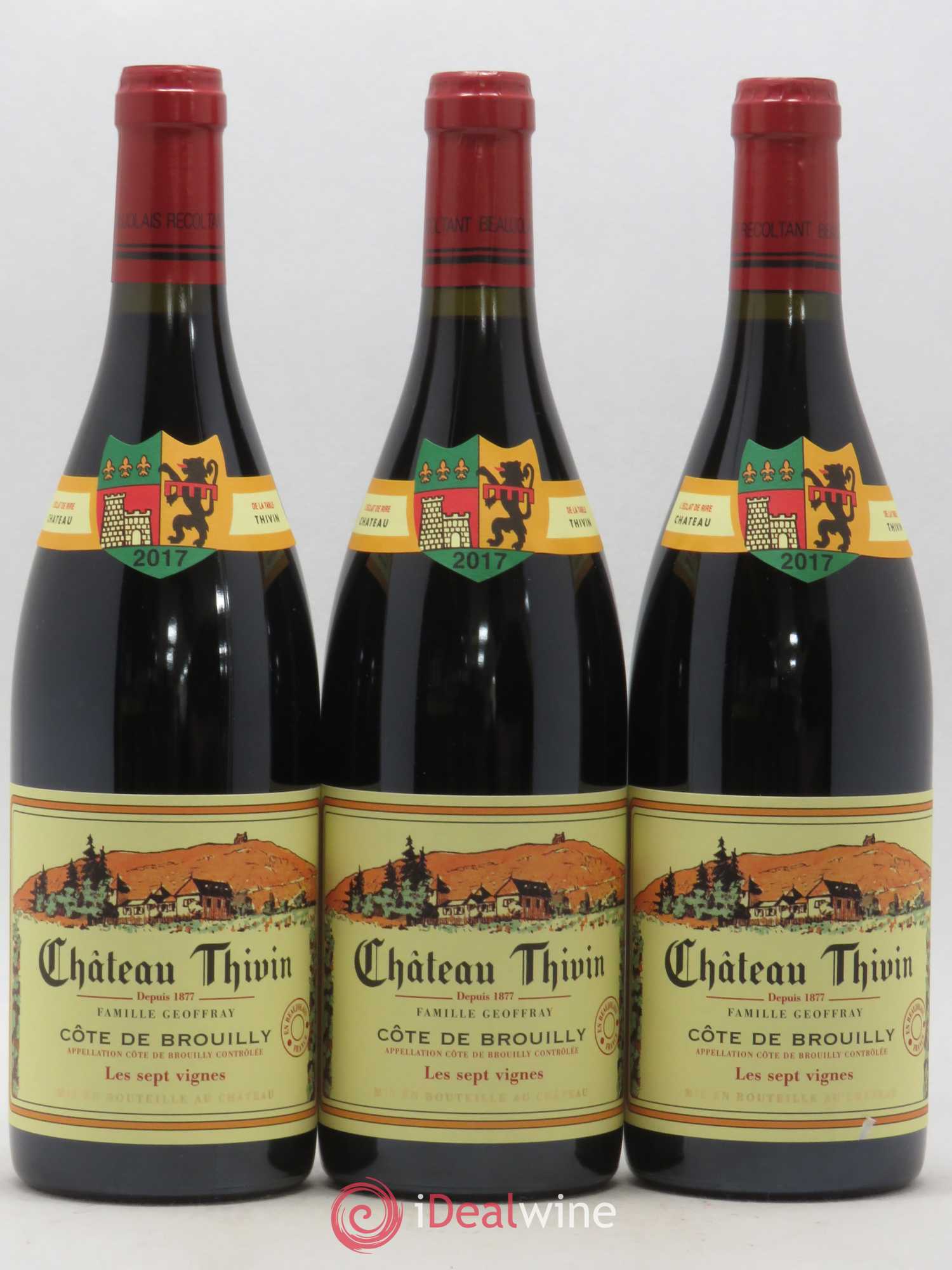 Côte de Brouilly Les 7 Vignes Château Thivin (sans prix de réserve) 2017 - Lot de 3 bouteilles - 0